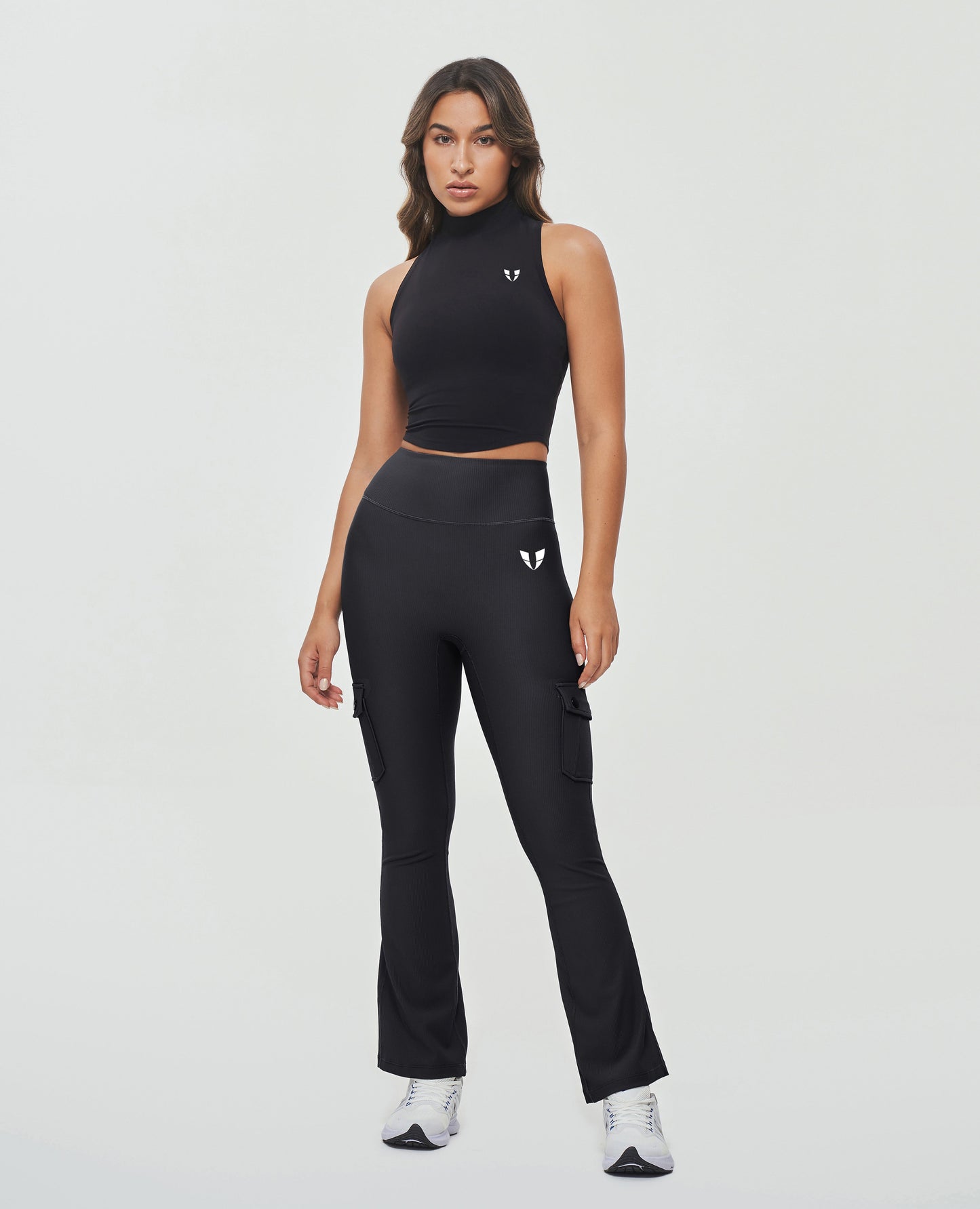 High Neck Athletic Tank - Black