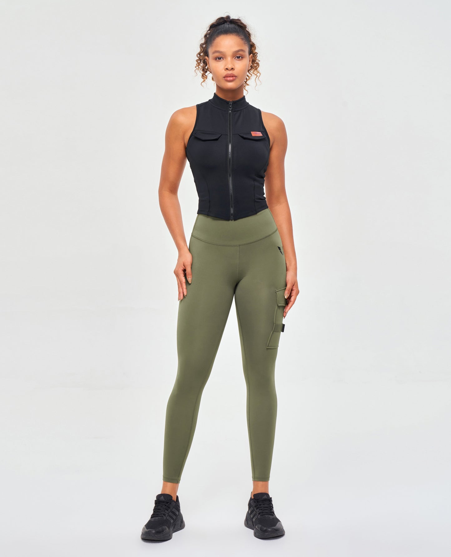 Cargo Fitness Leggings - Olive