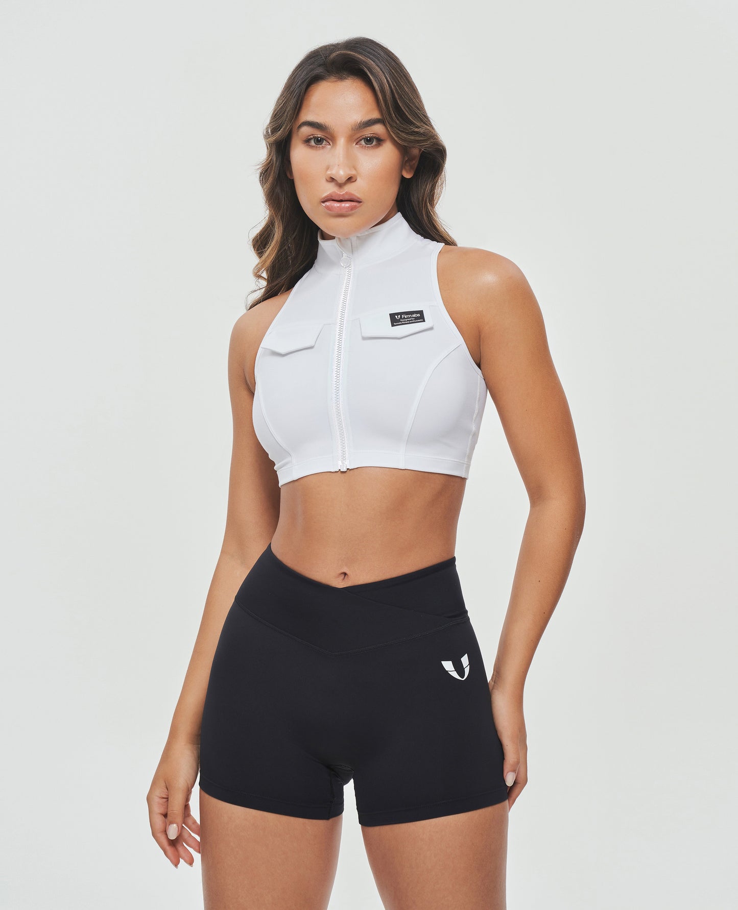 Cropped Cargo Tank - White