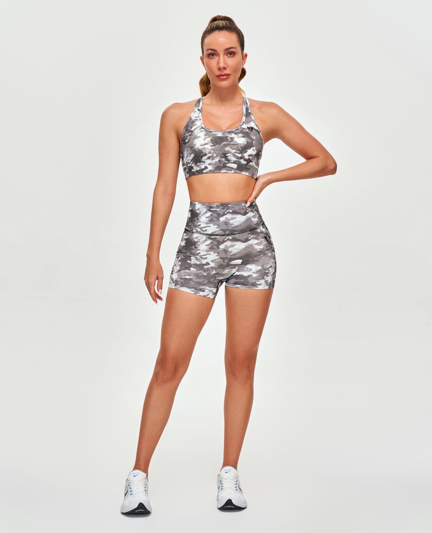 High Waist Cargo Shorts - Tie Dye Camo