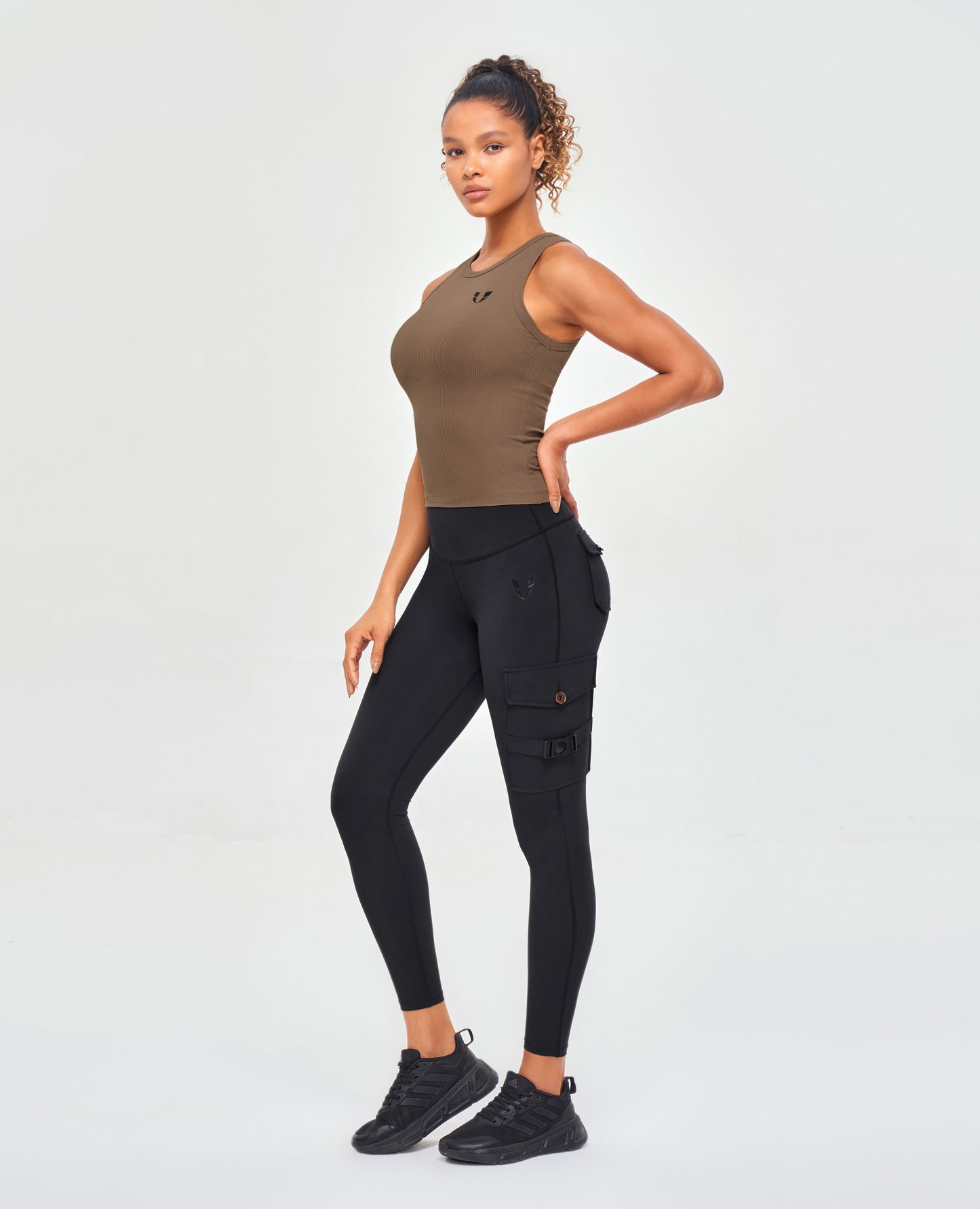 Ribbed Workout Tank - Nut Brown