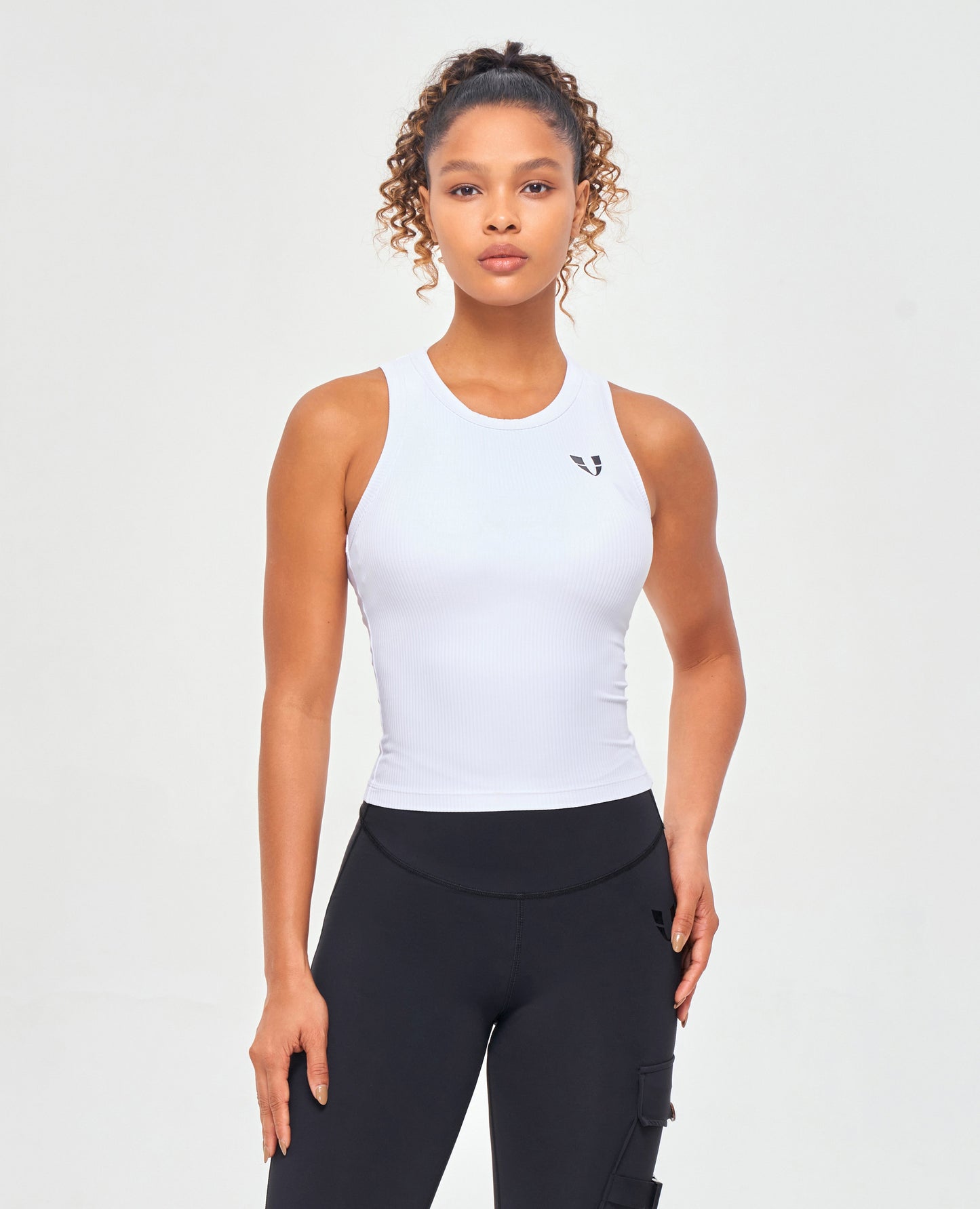Ribbed Workout Tank - White