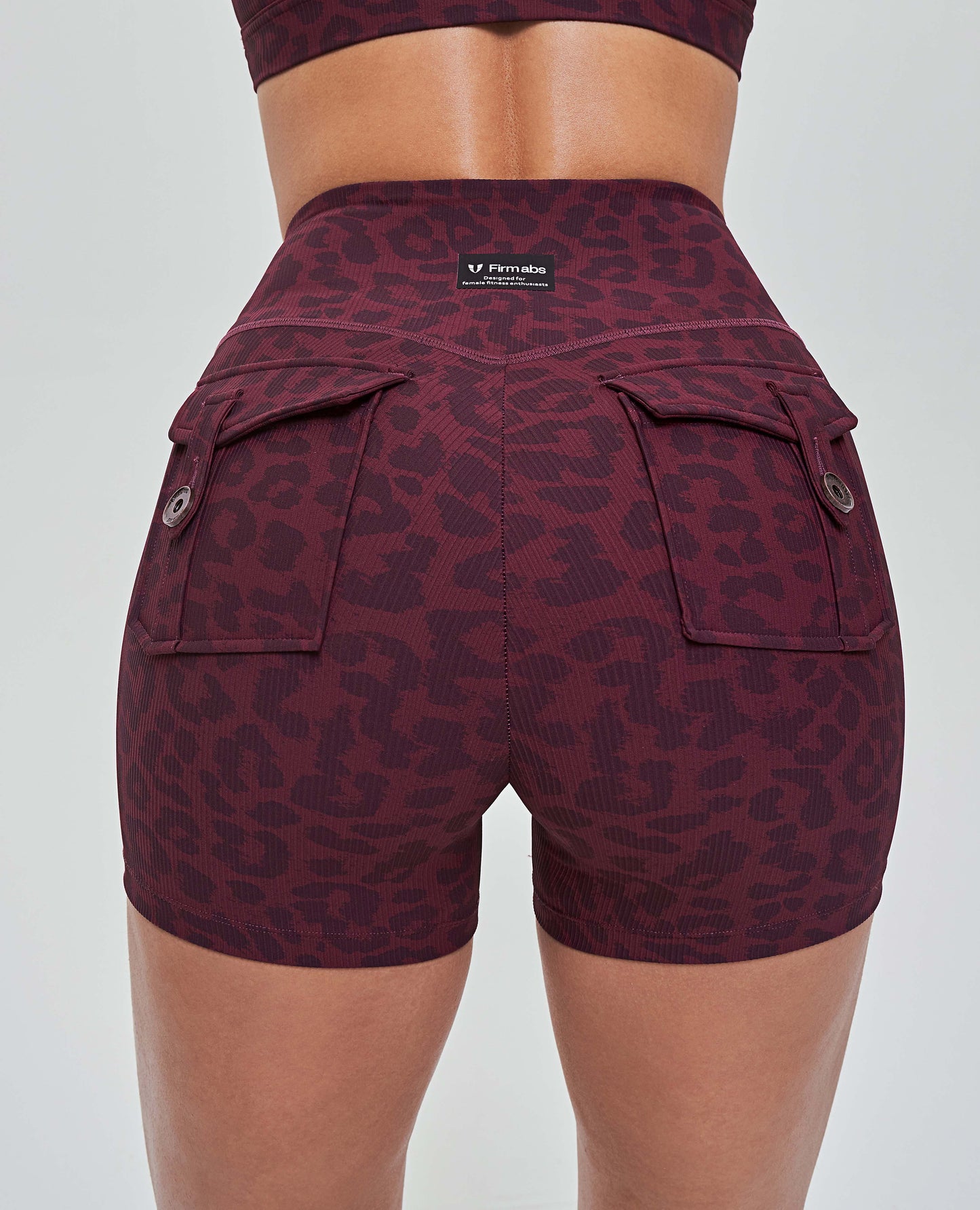 V-waist Cargo Shorts - Red Leopard