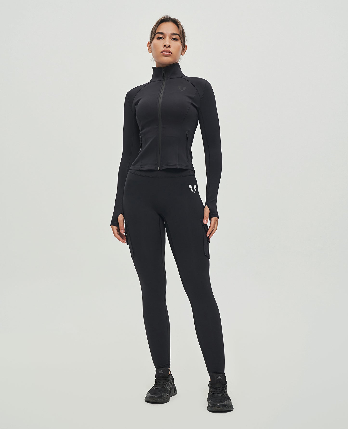 Zip Up Athletic Jacket - Black