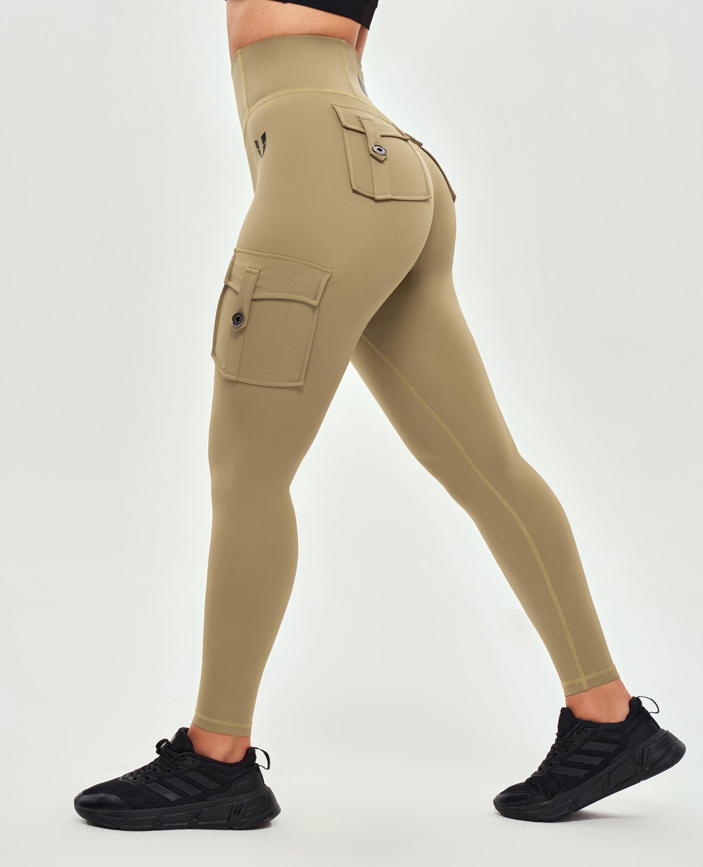 High Waisted Cargo Leggings - Deer Brown