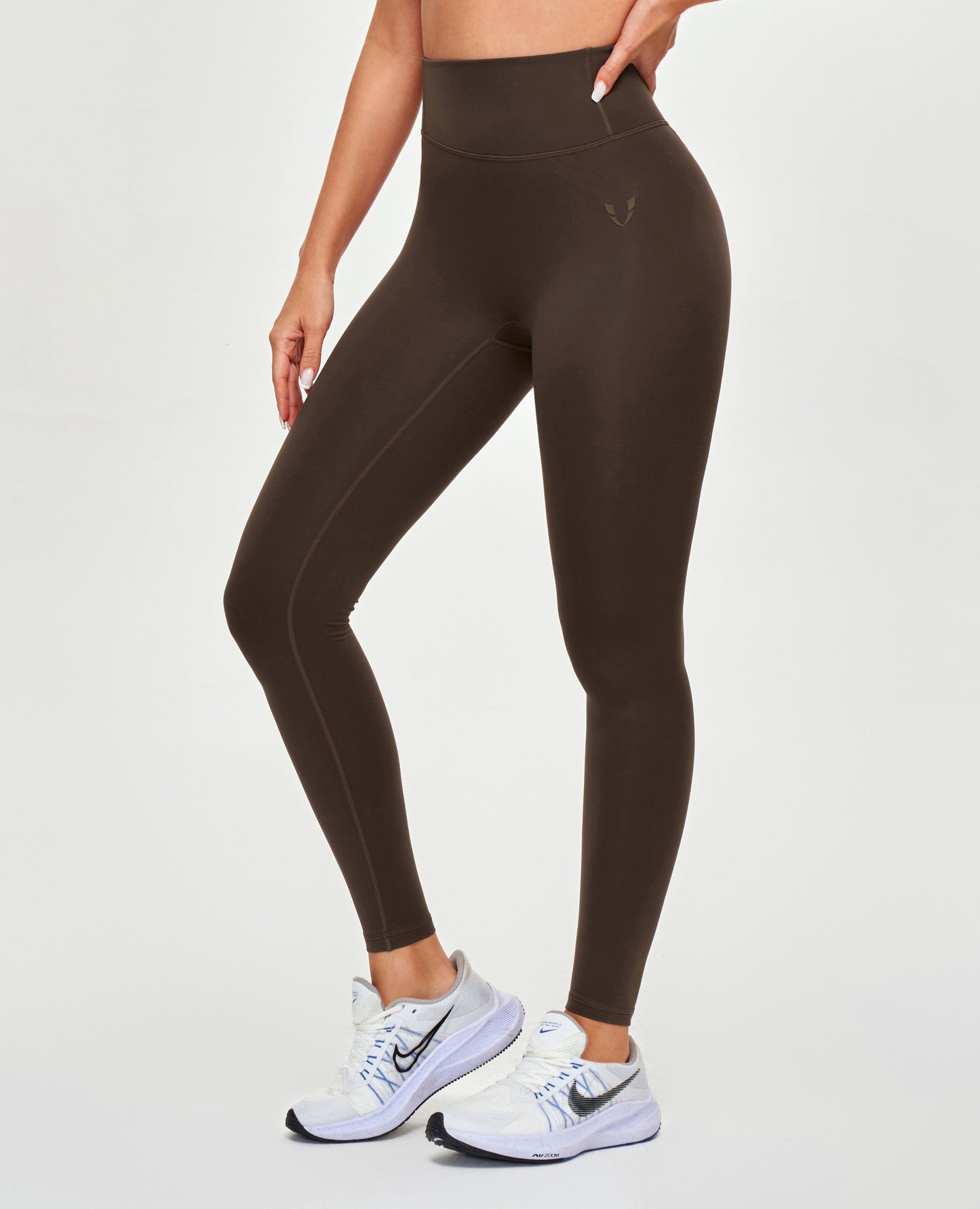 High Waisted Workout Leggings - Brown