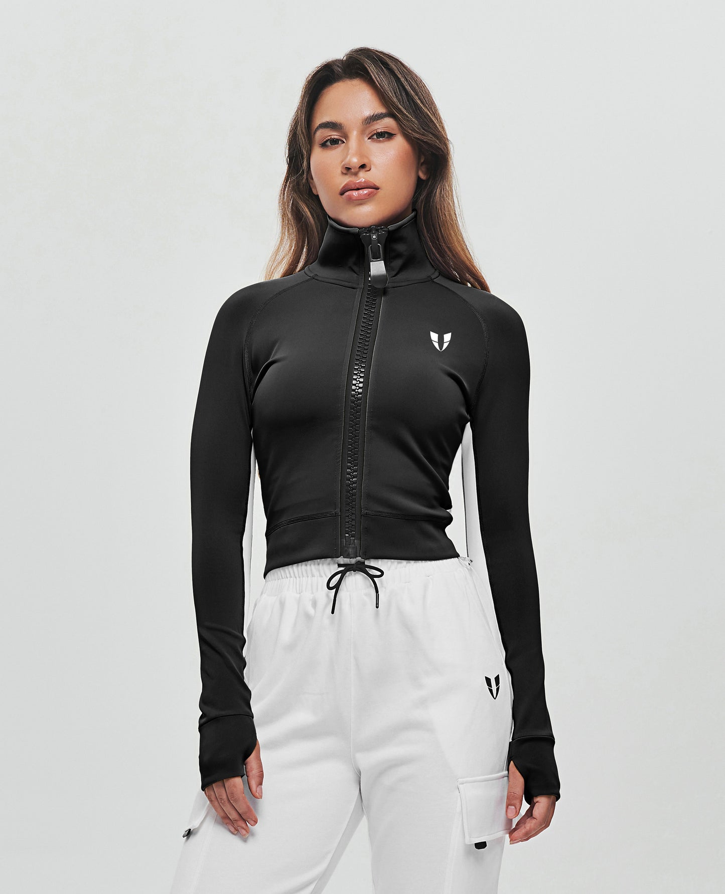 Zip Up Cropped Jacket - Black