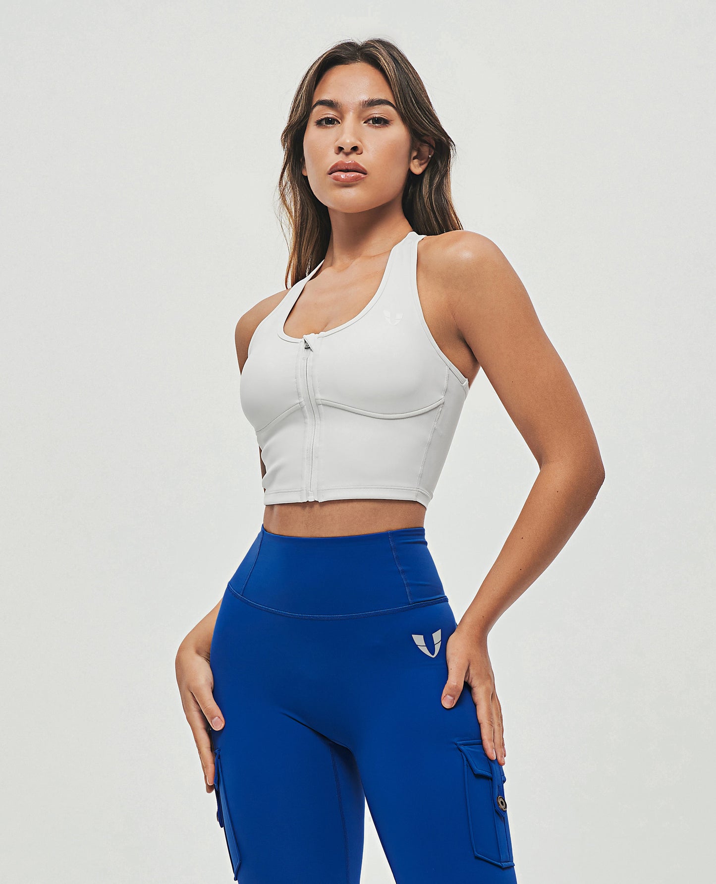 Front Closure Sports Bra - White