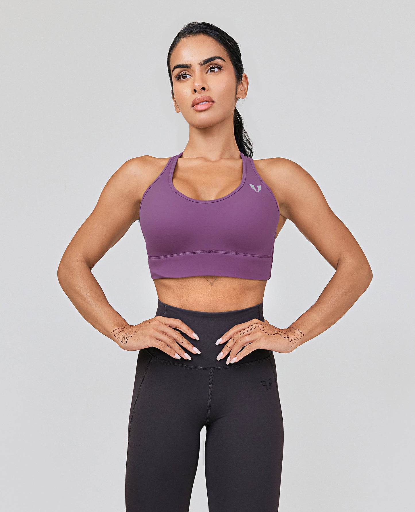 Scoop Neck Sports Bra - Purple