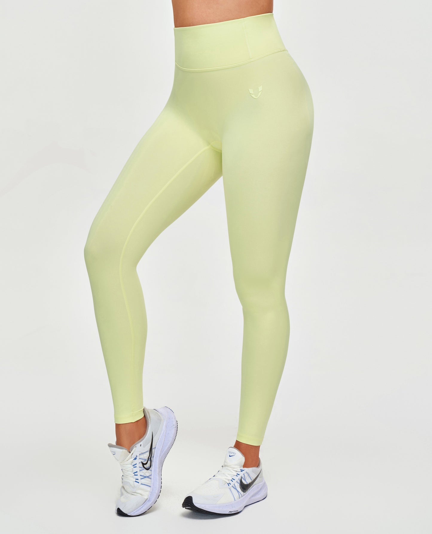 High Waisted Workout Leggings - Light Yellow