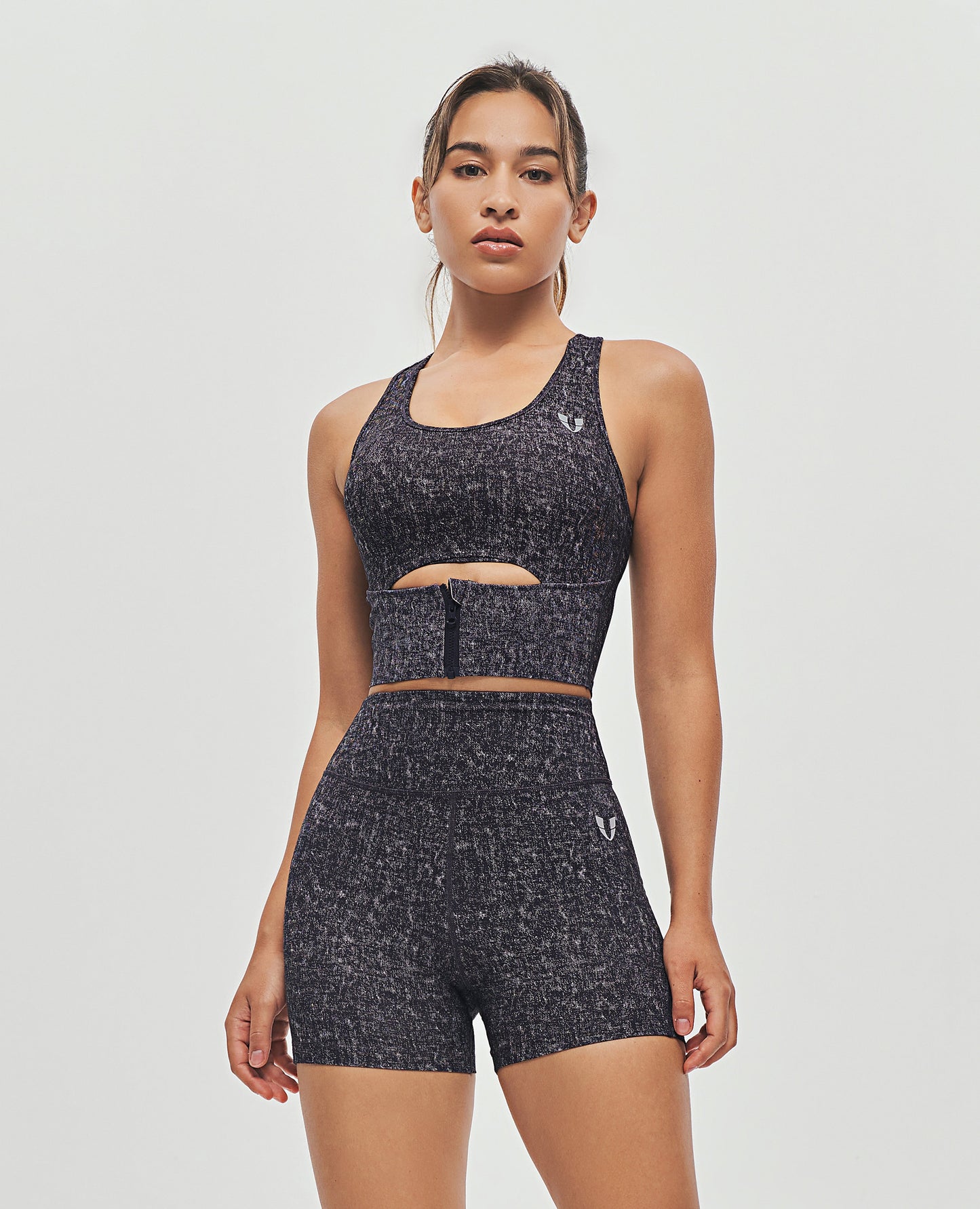 Scoop Neck Sports Bra - Denim Black