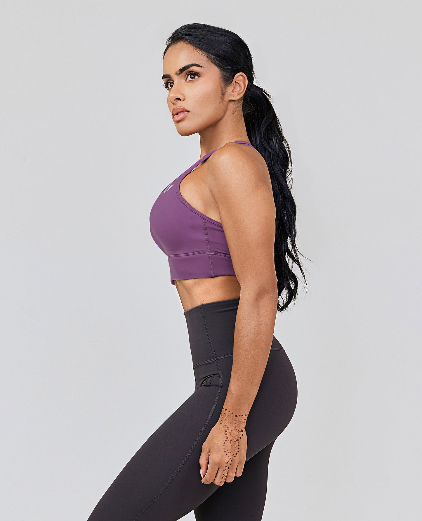 Scoop Neck Sports Bra - Purple