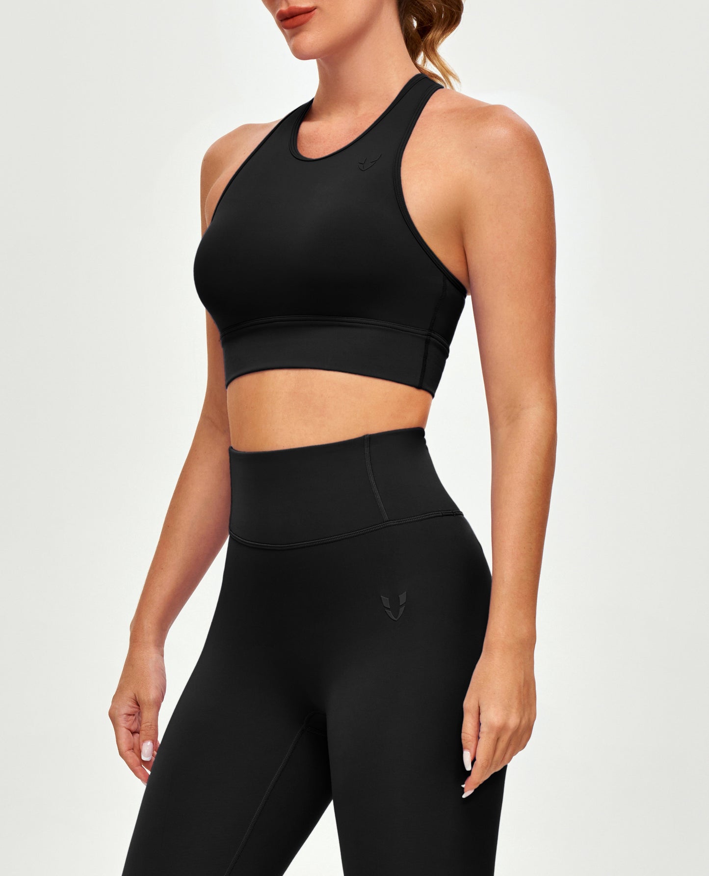 High Neck Sports Bra - Black