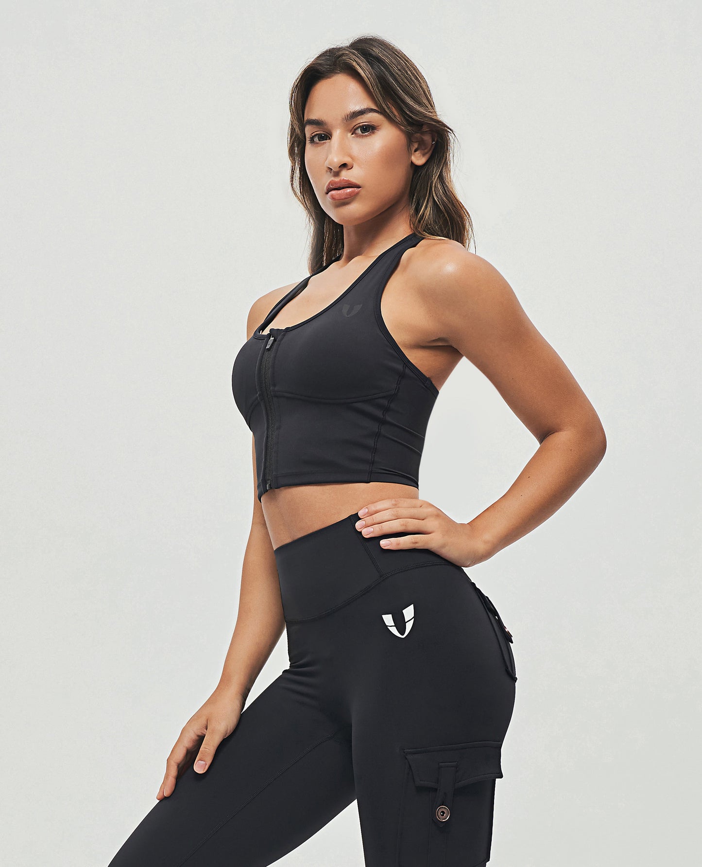 Front Closure Sports Bra - Black