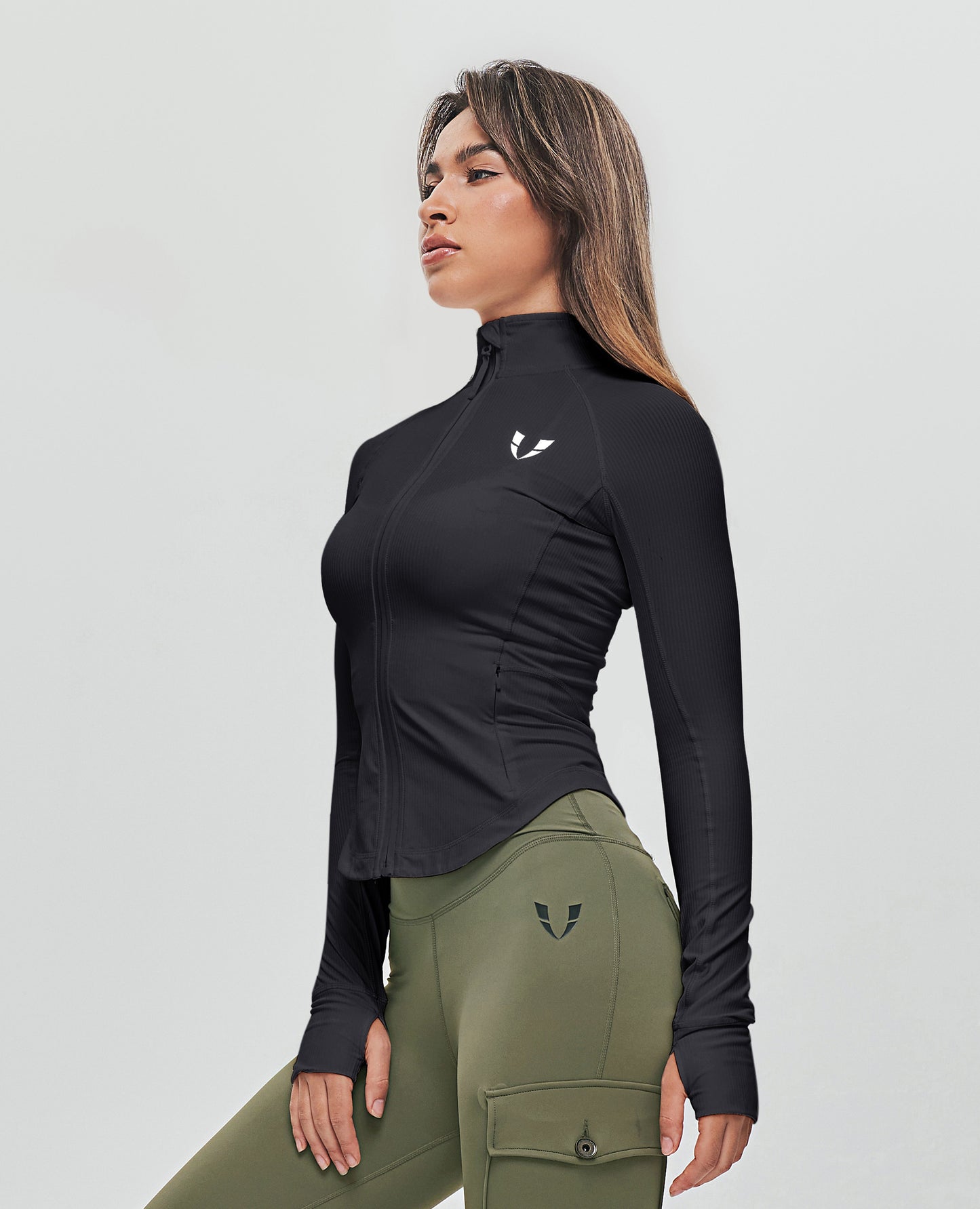 Ribbed Gym Jacket - Black