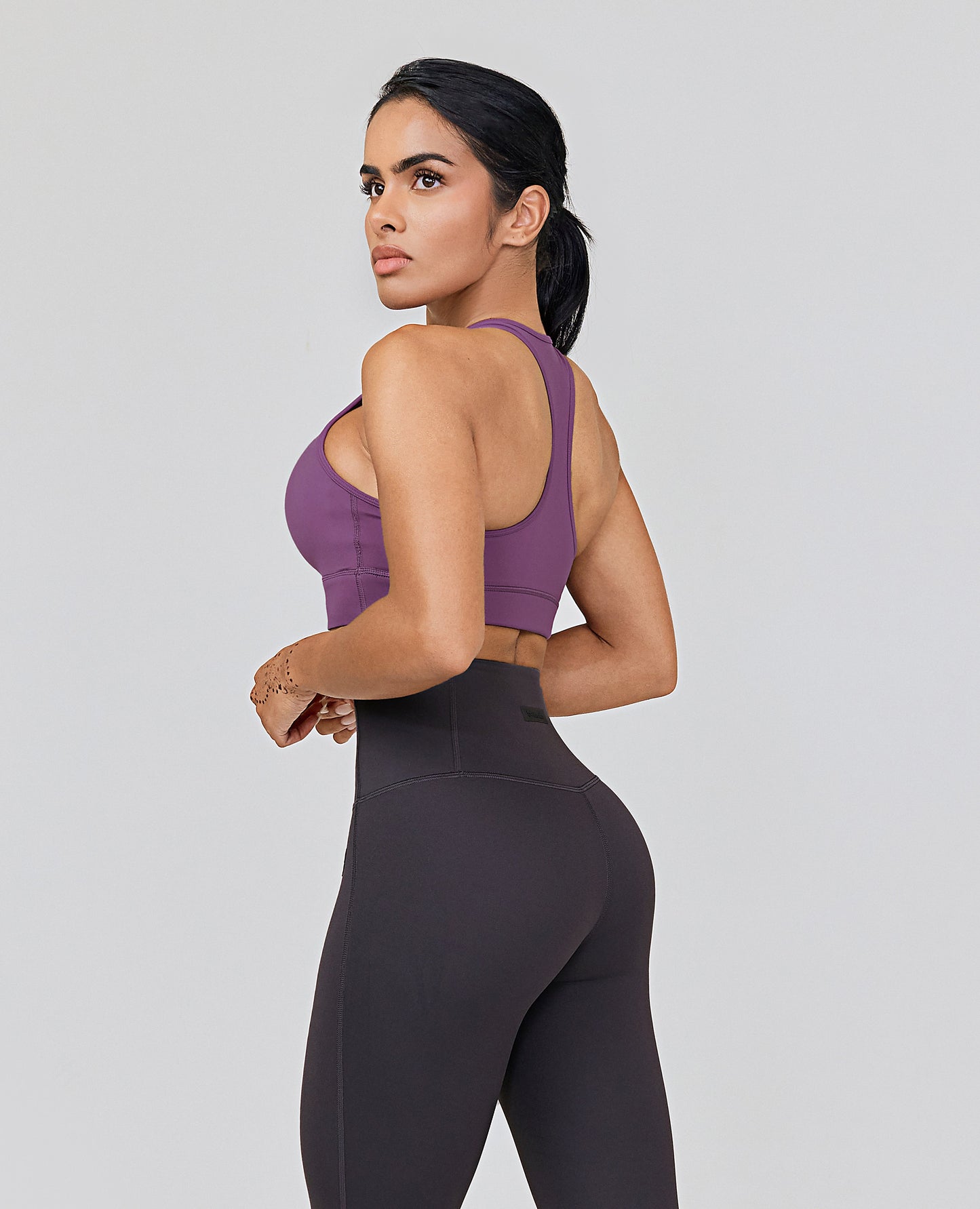 Scoop Neck Sports Bra - Purple