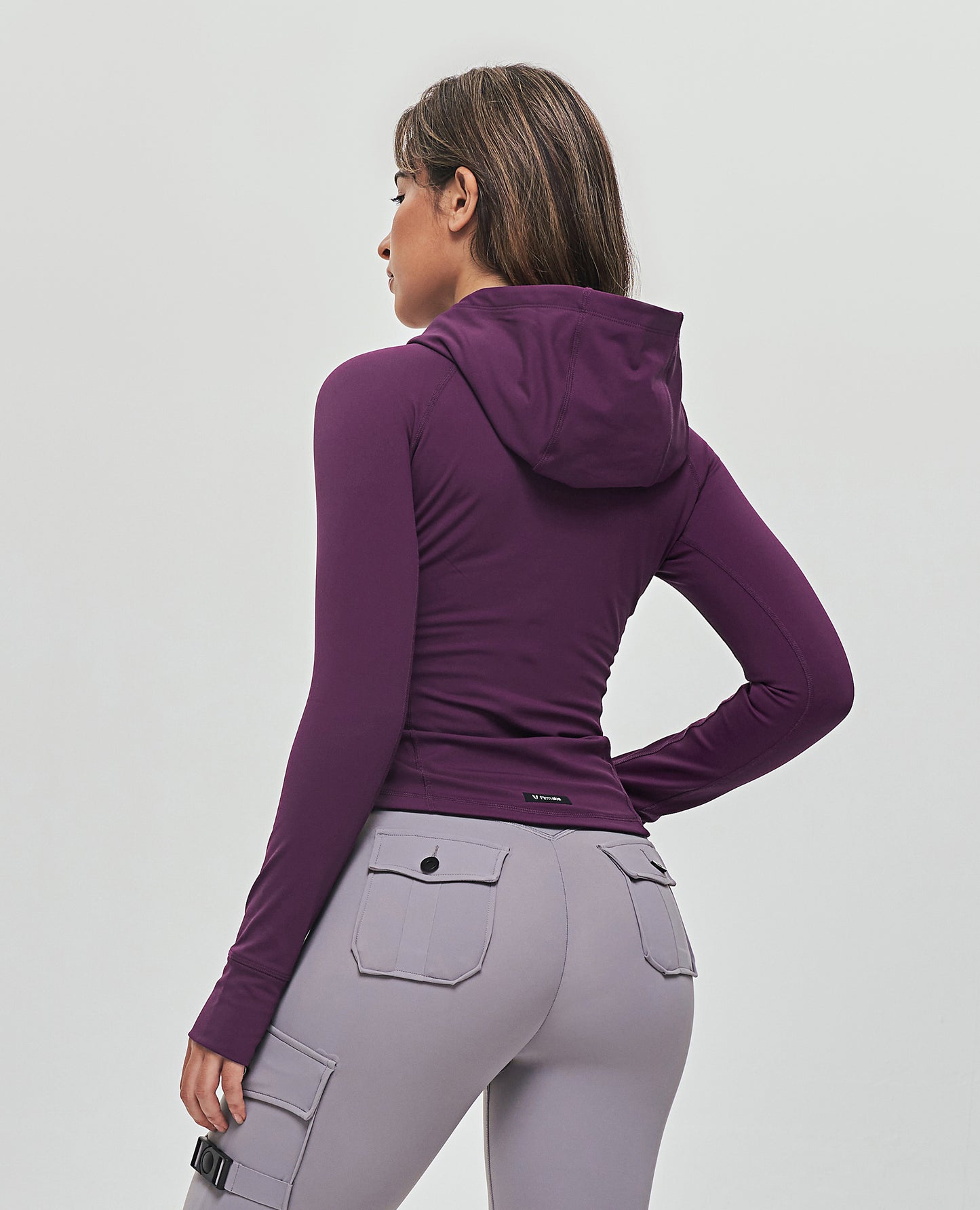 Thin Fleece Zipper Hoodie - Purple