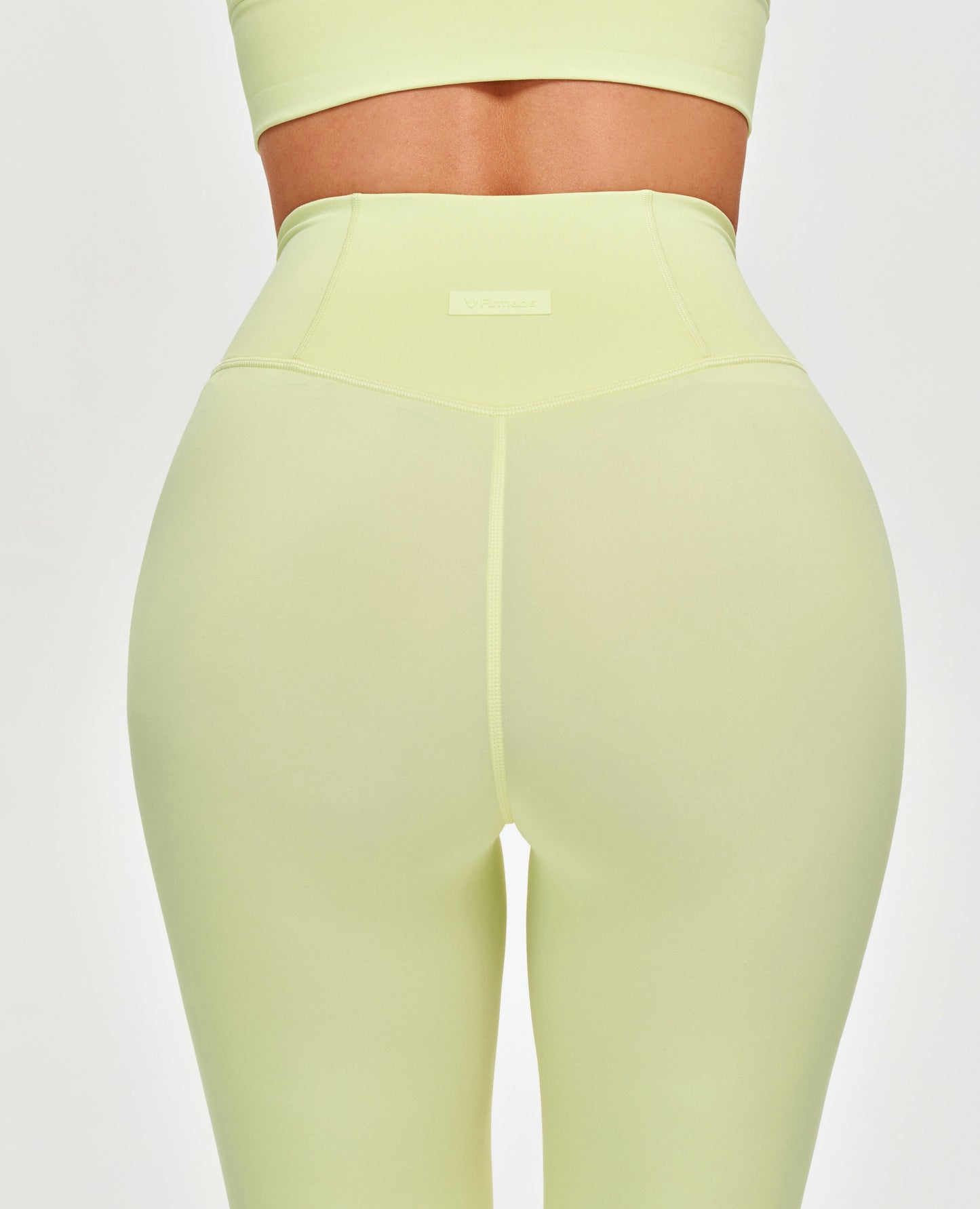 High Waisted Workout Leggings - Light Yellow