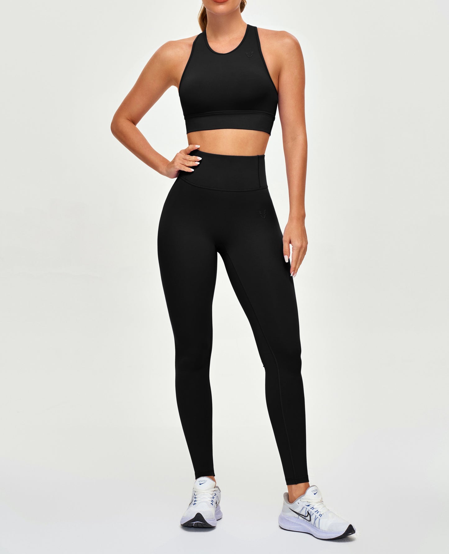 High Neck Sports Bra - Black