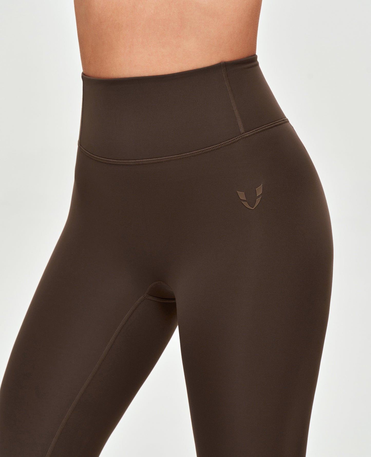 High Waisted Workout Leggings - Brown