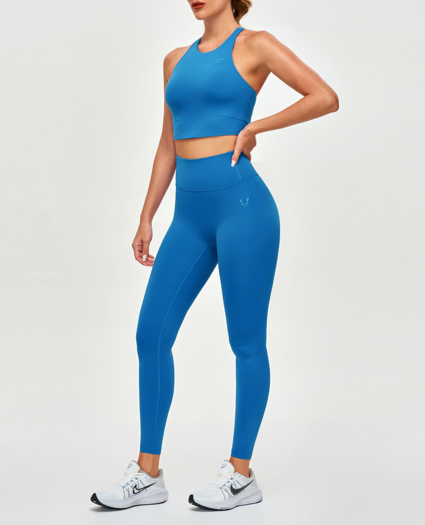 High Waisted Workout Leggings - Blue