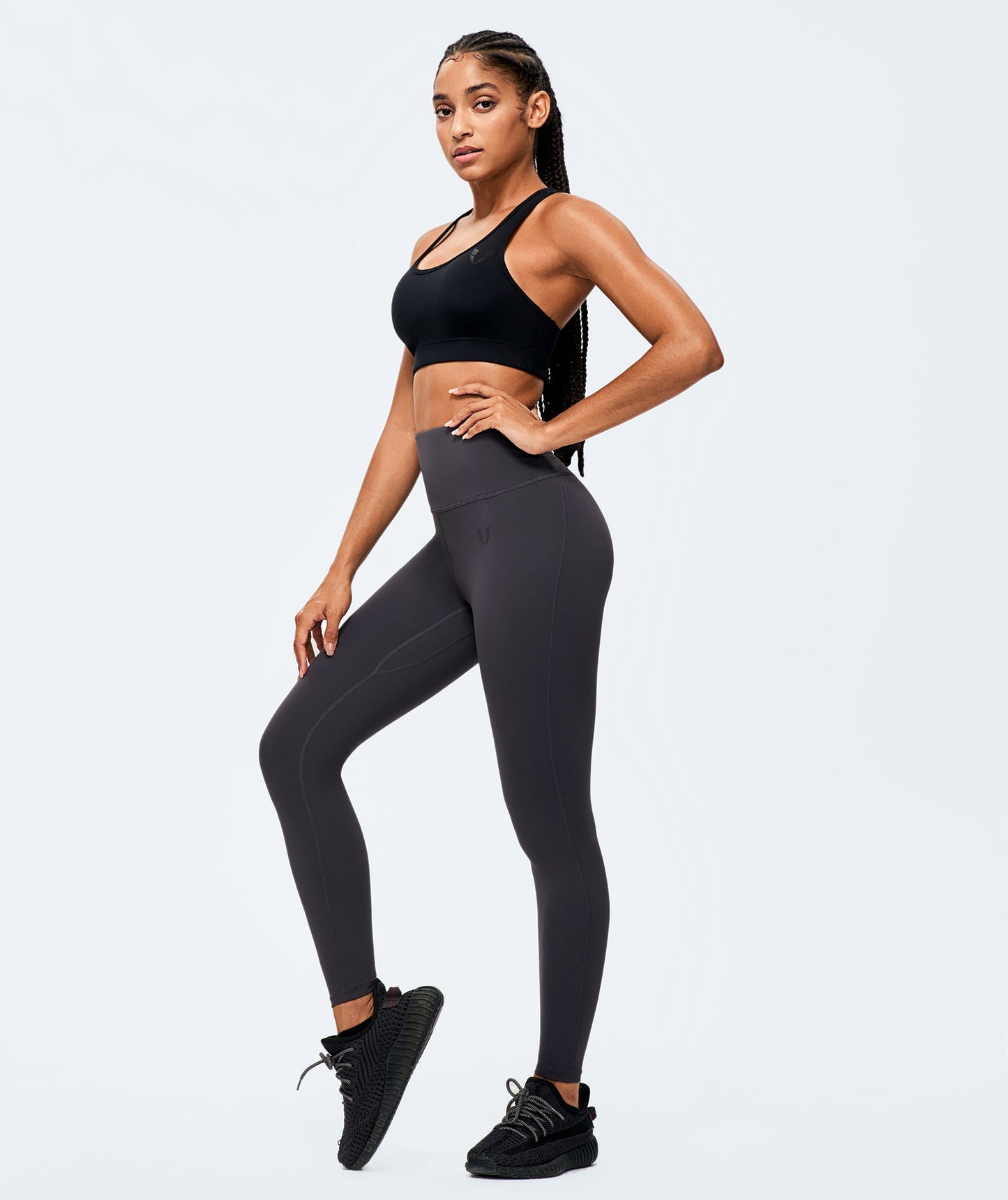 Compression Waist Leggings - Gray