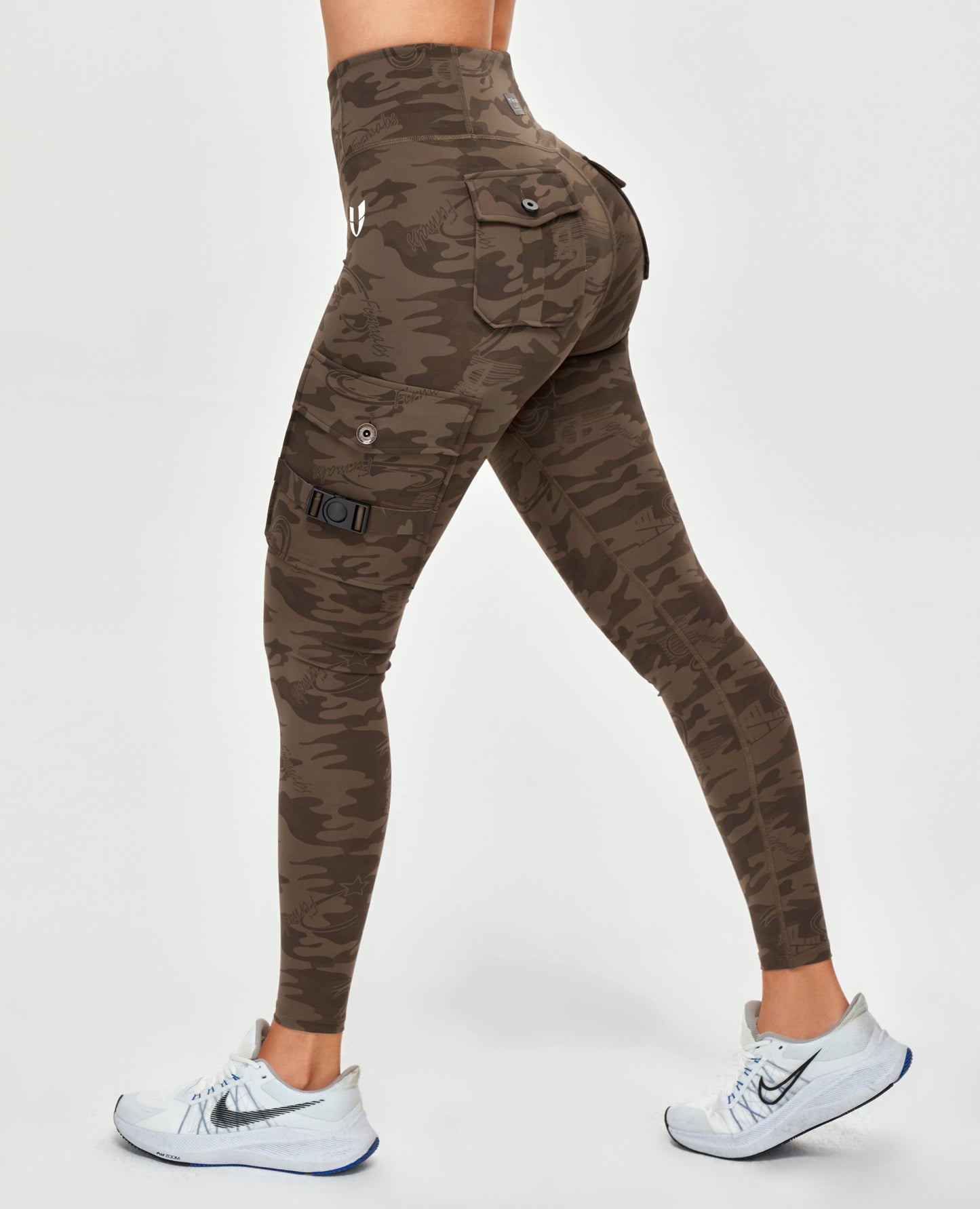 Cargo Fitness Leggings - Brown Camo