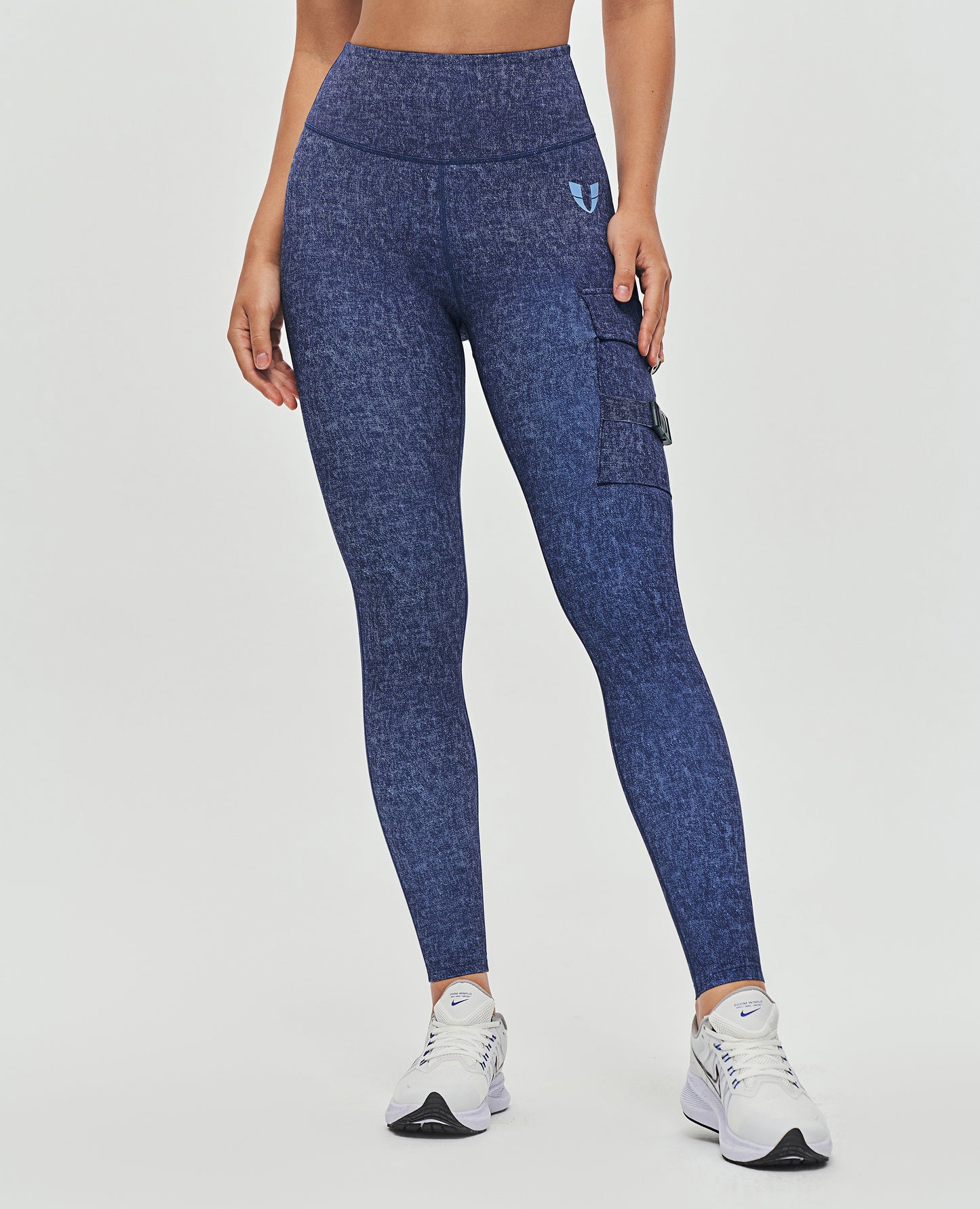 Cargo Fitness Leggings - Denim Blue