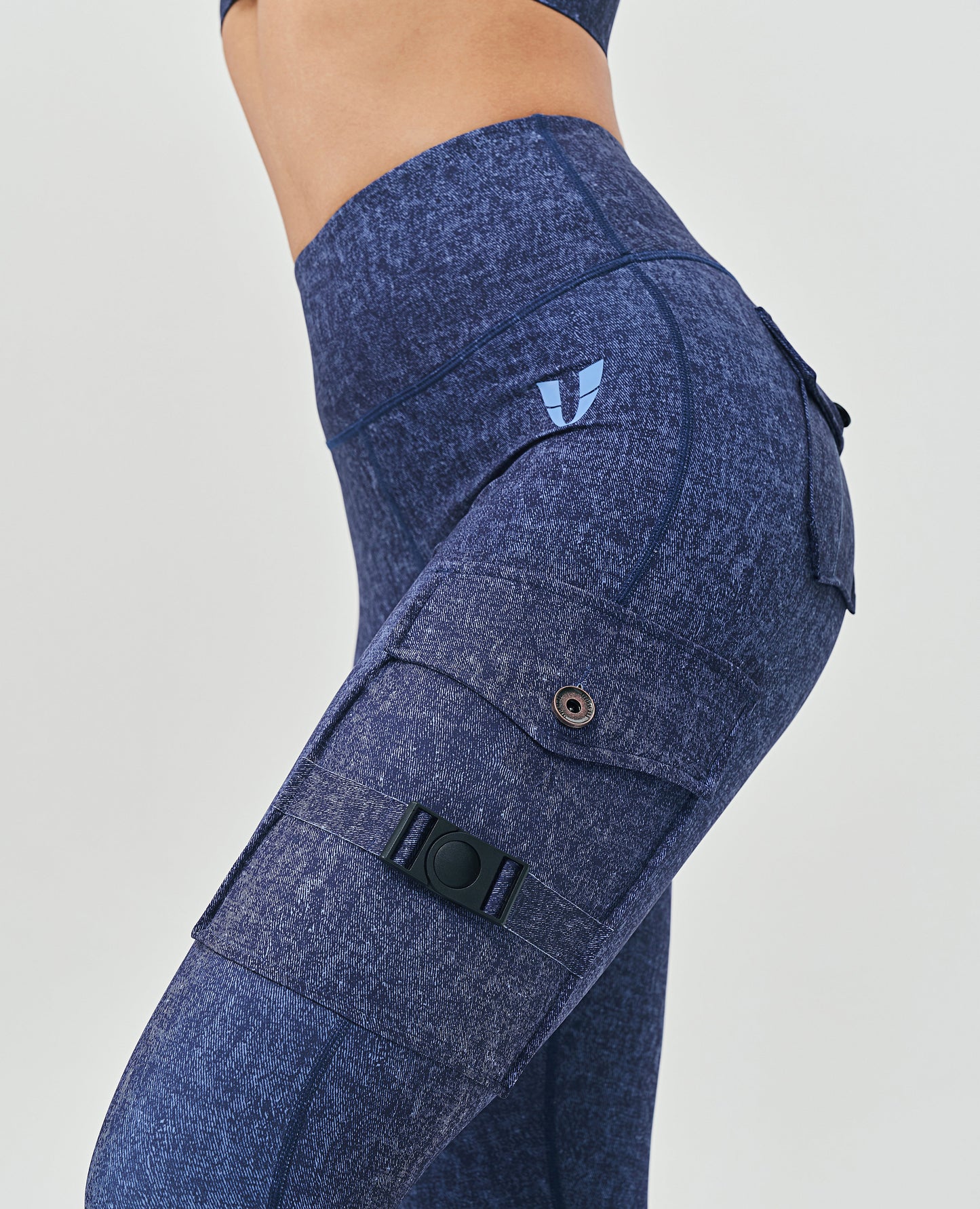 Cargo Fitness Leggings - Denim Blue