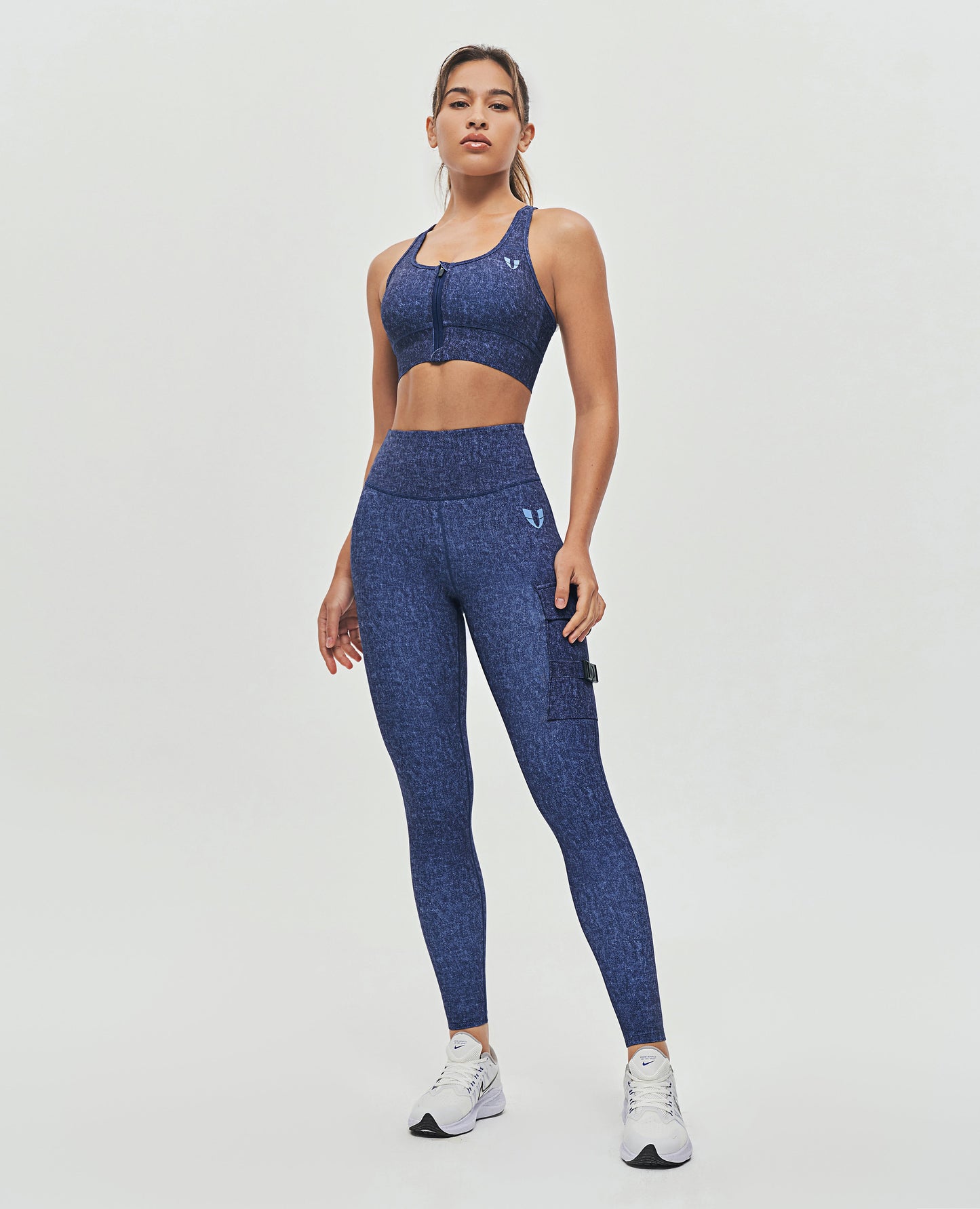 Cargo Fitness Leggings - Denim Blue