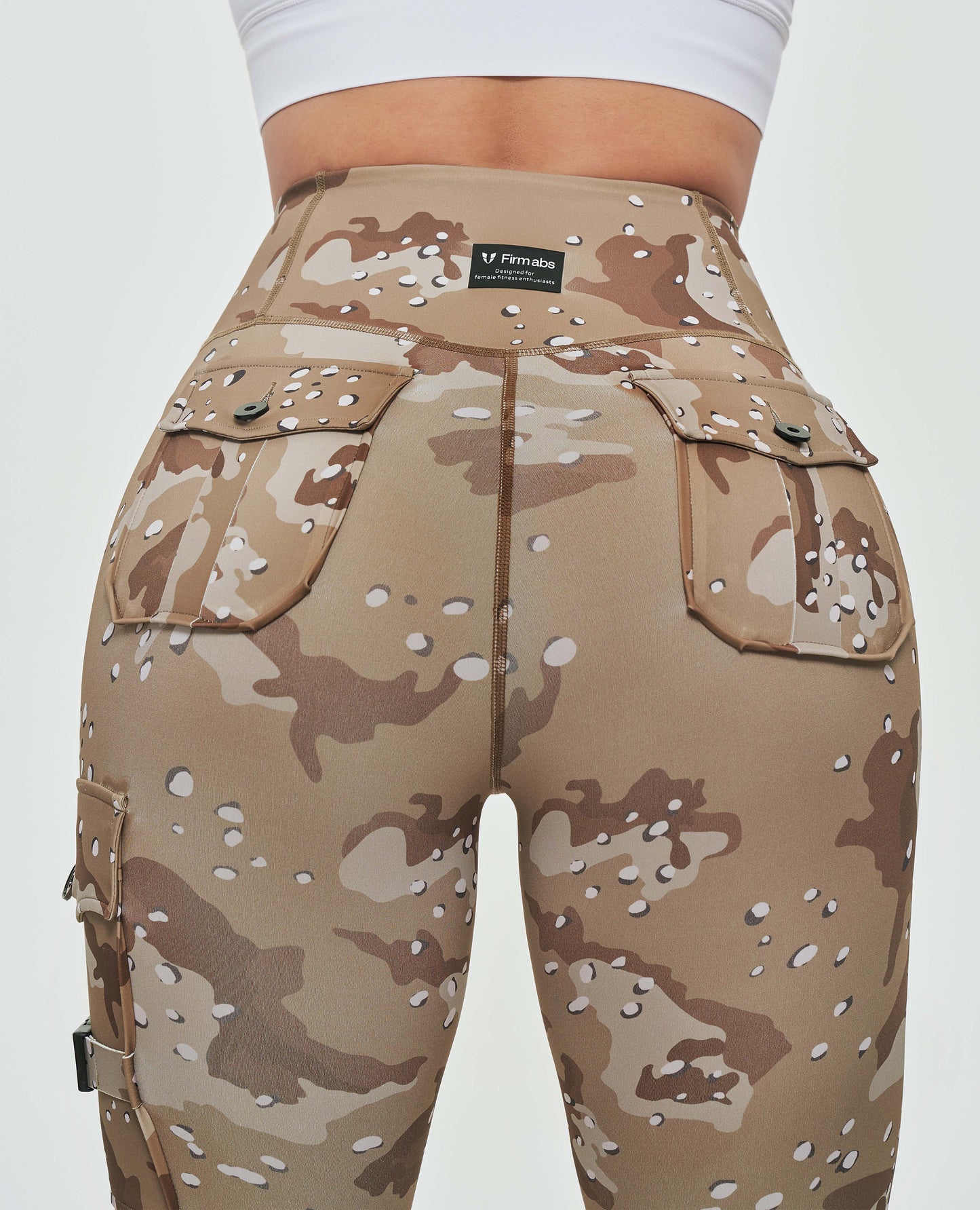 Cargo Fitness Leggings - Khaki Camo