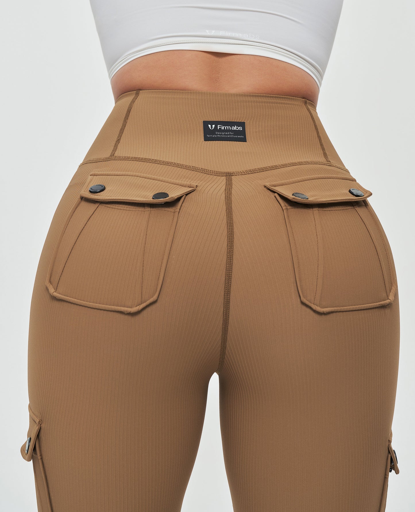 Cargo Pocket Flare Leggings - Brown