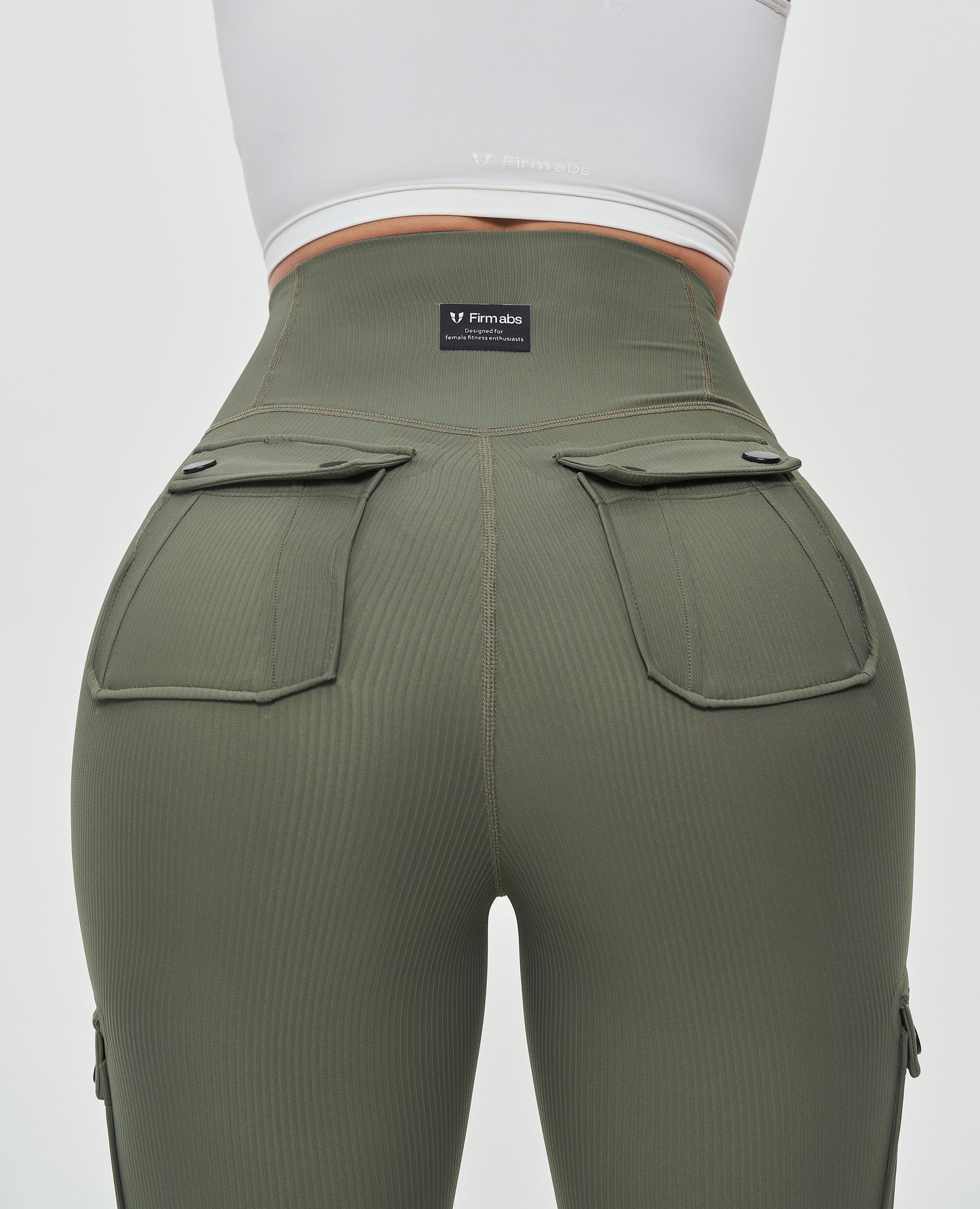 Cargo Pocket Flare Leggings - Olive Green