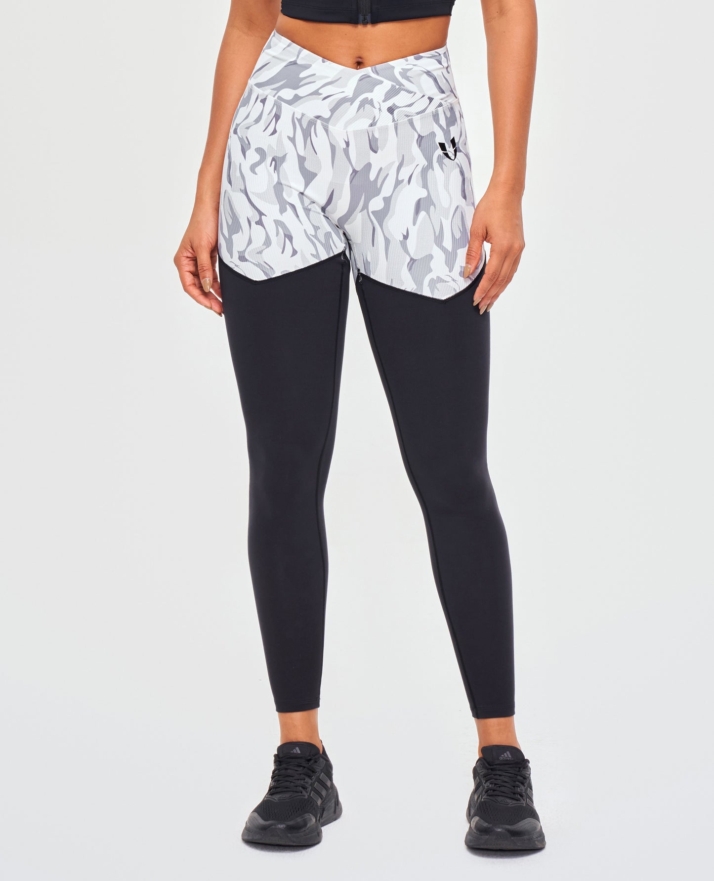 Cargo Power Leggings - White Camo and Black