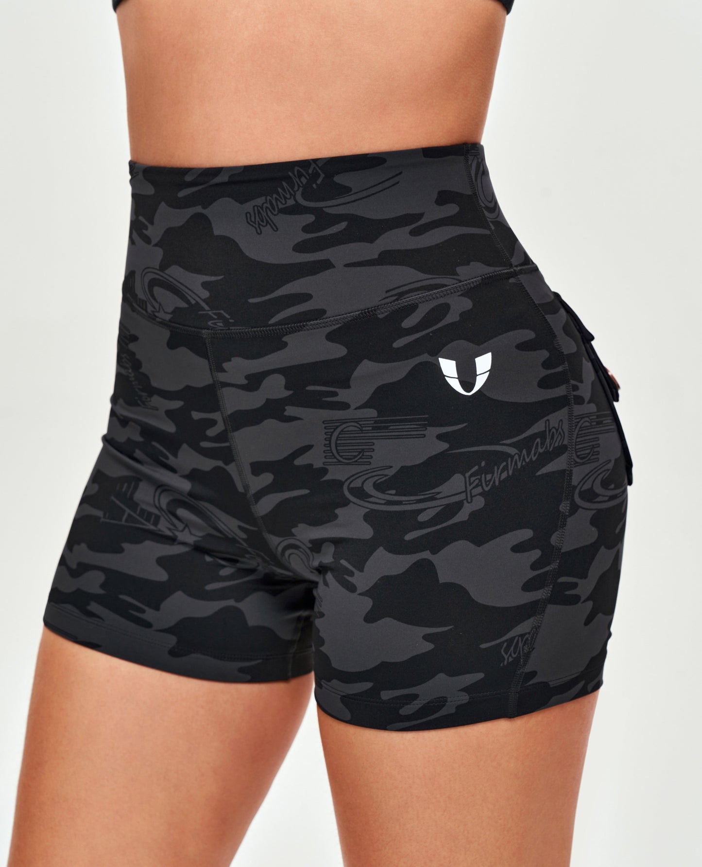 Cargo Short Shorts - Black Gray Camo