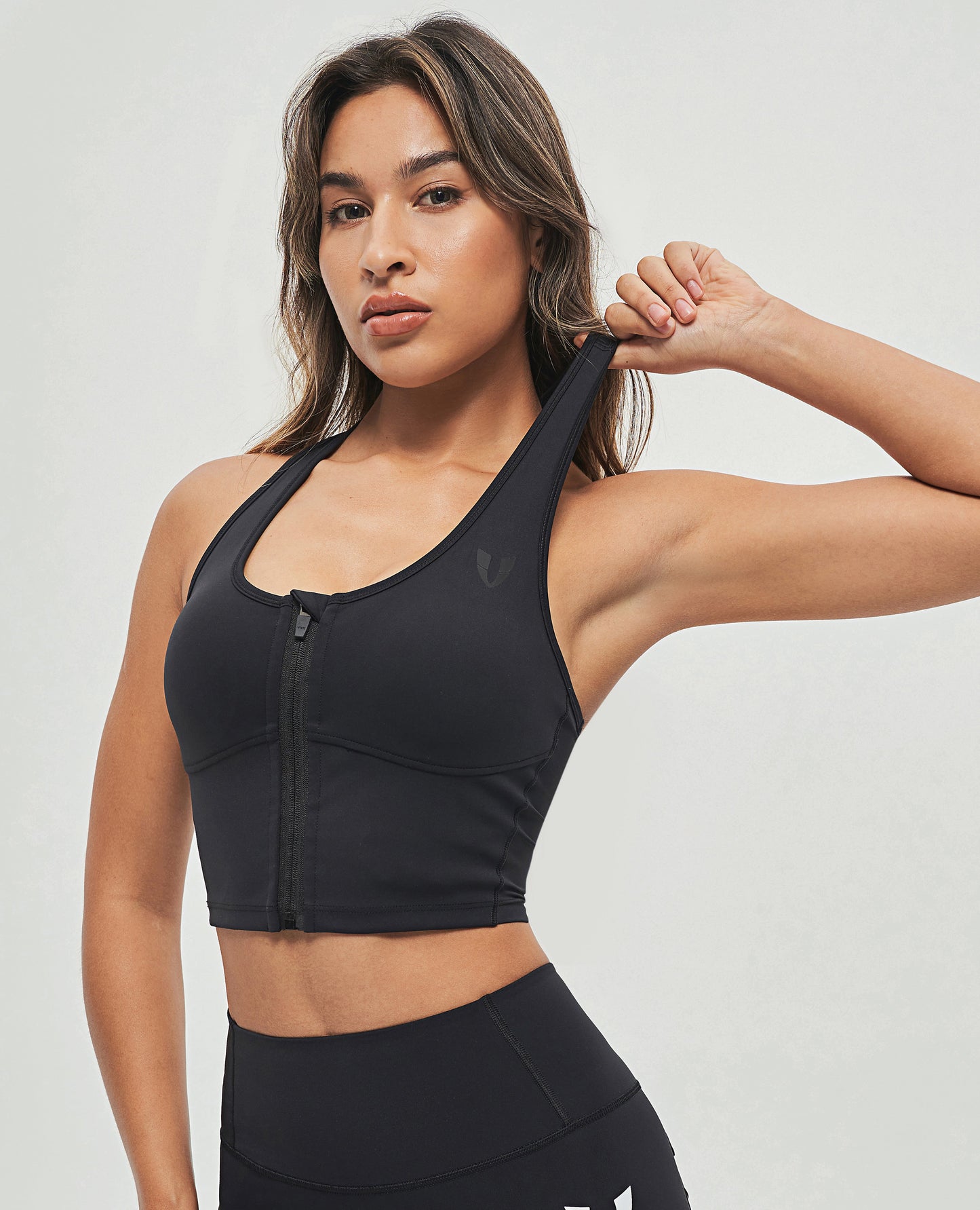 Front Closure Sports Bra - Black