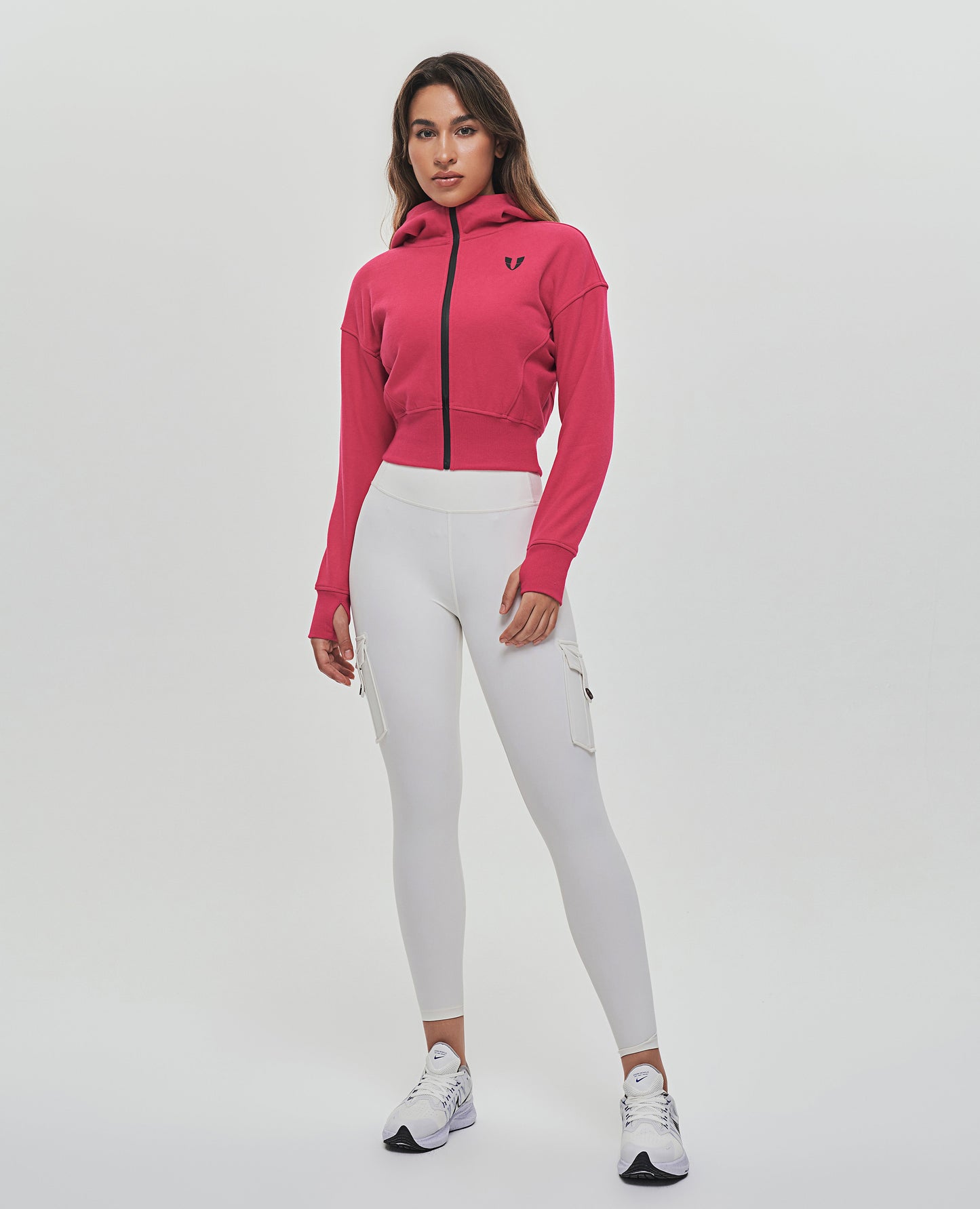 Full Zip Fleece Hoodie - Fuchsia