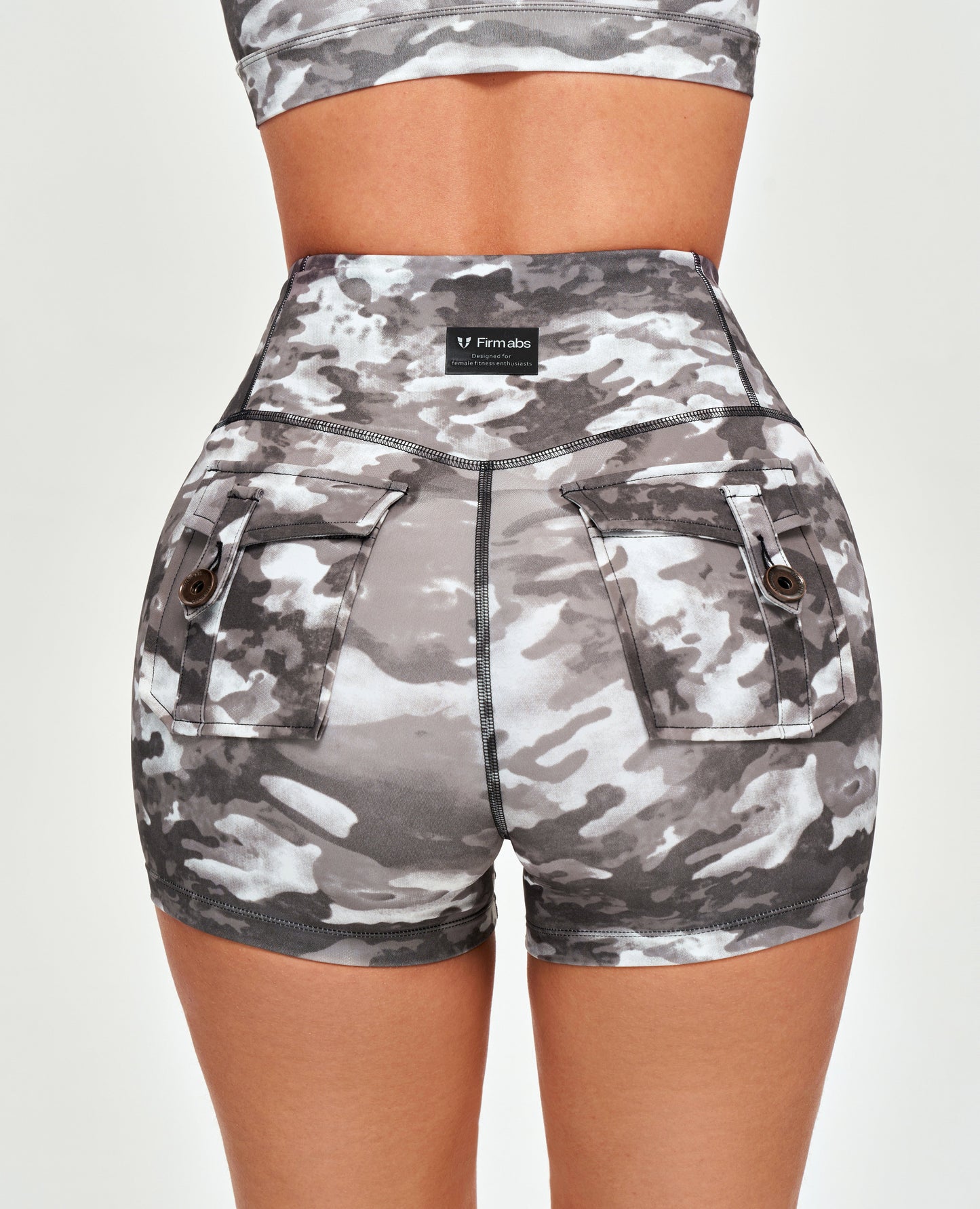 High Waist Cargo Shorts -  Tie Dye Camo