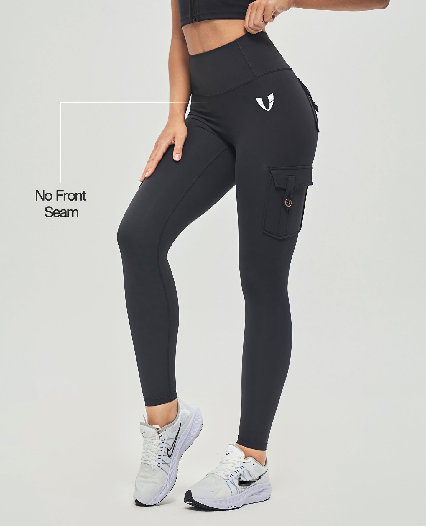 High Waisted Cargo Leggings - Black