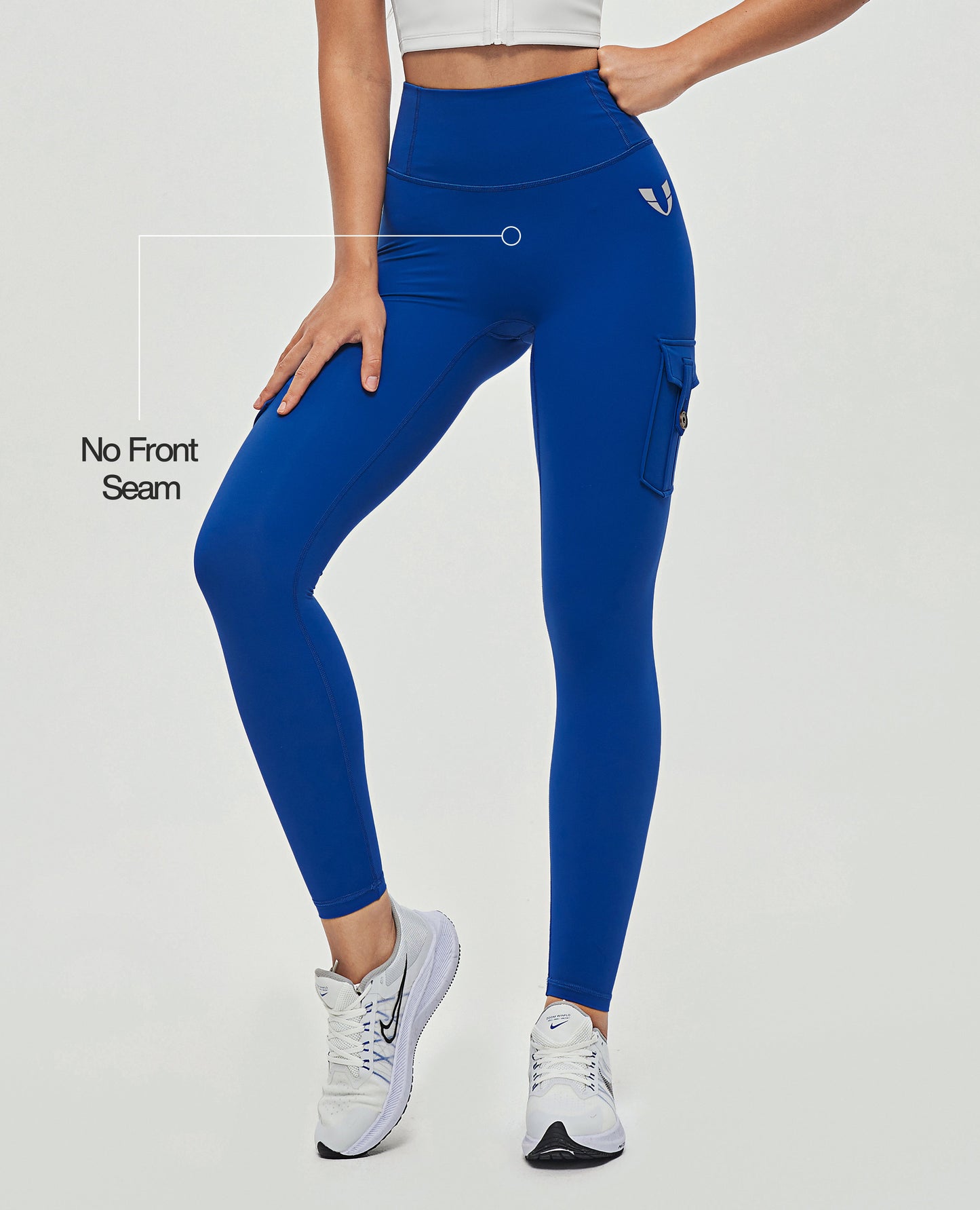 High Waisted Cargo Leggings - Blue