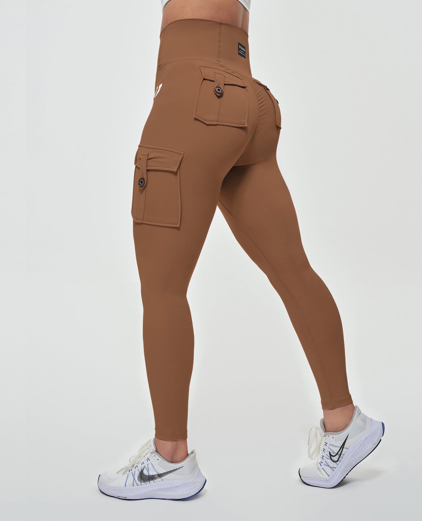 High Waisted Cargo Leggings - Brown