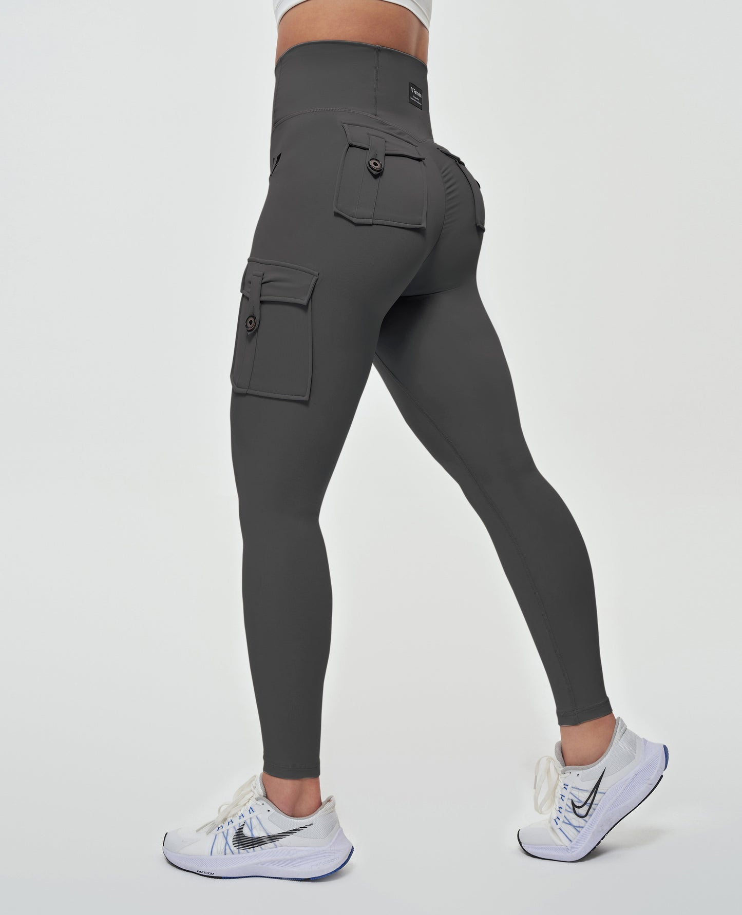 High Waisted Cargo Leggings - Gray