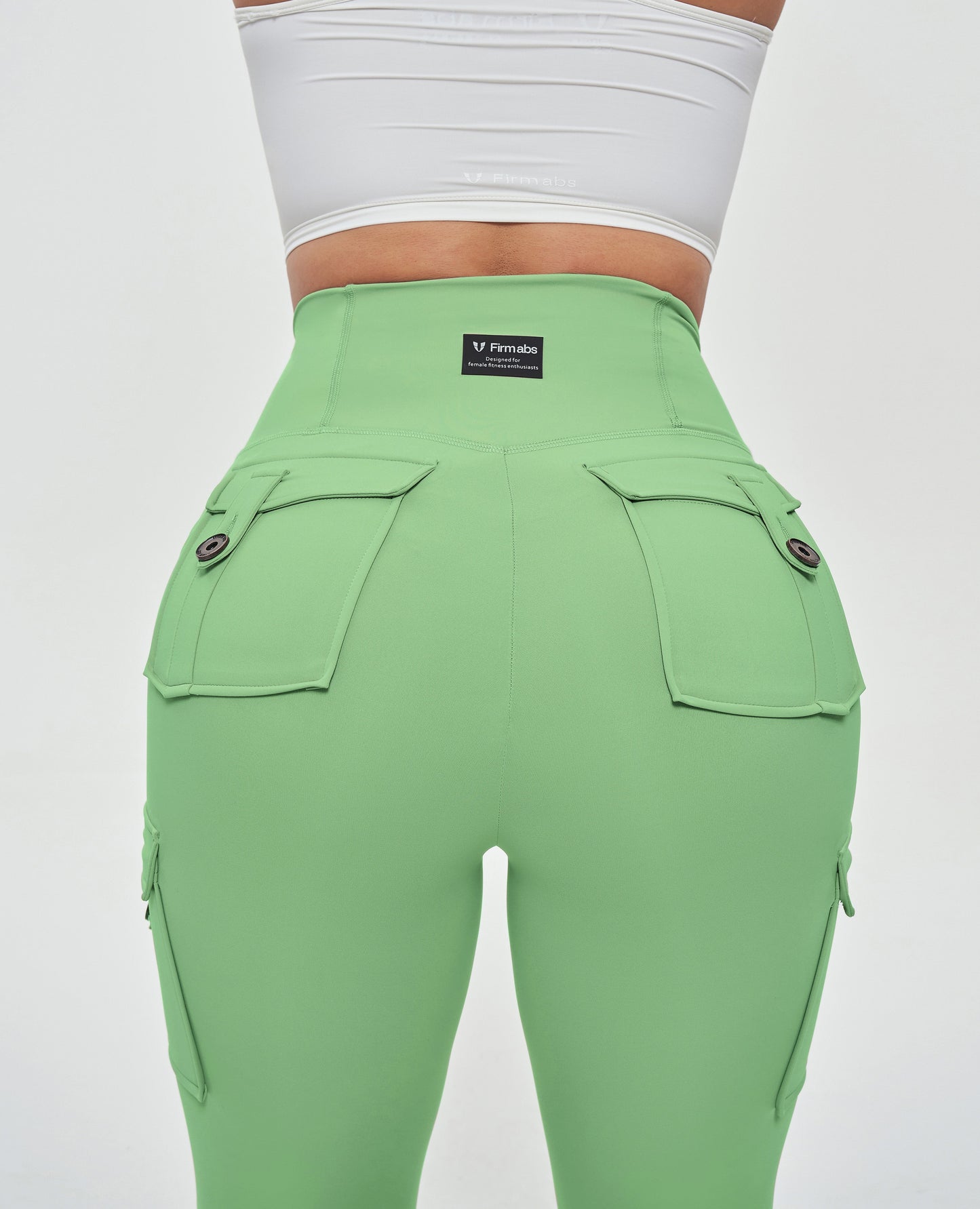 High Waisted Cargo Leggings - Green