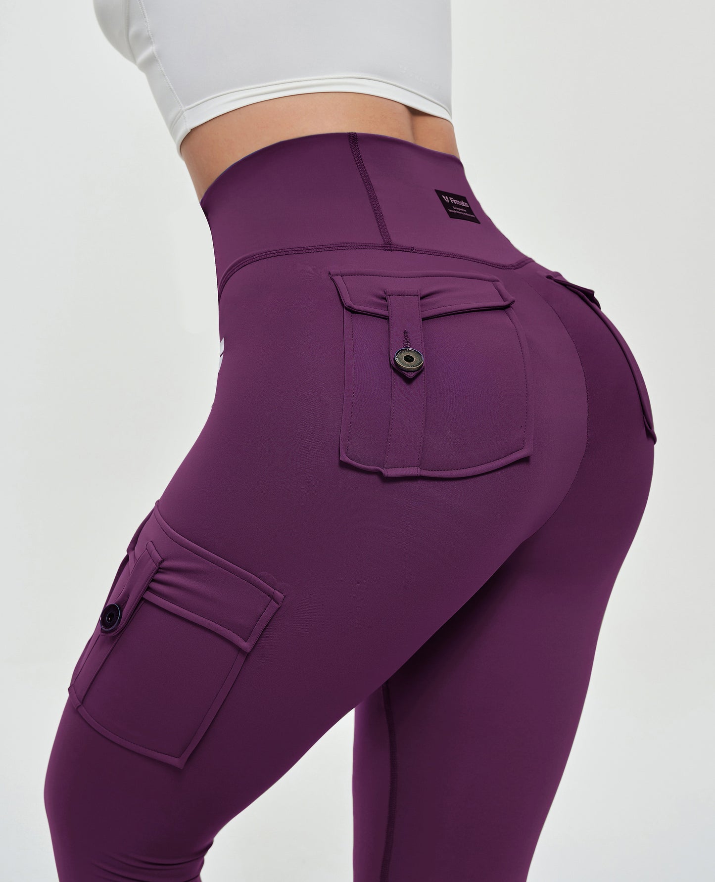 High Waisted Cargo Leggings - Purple