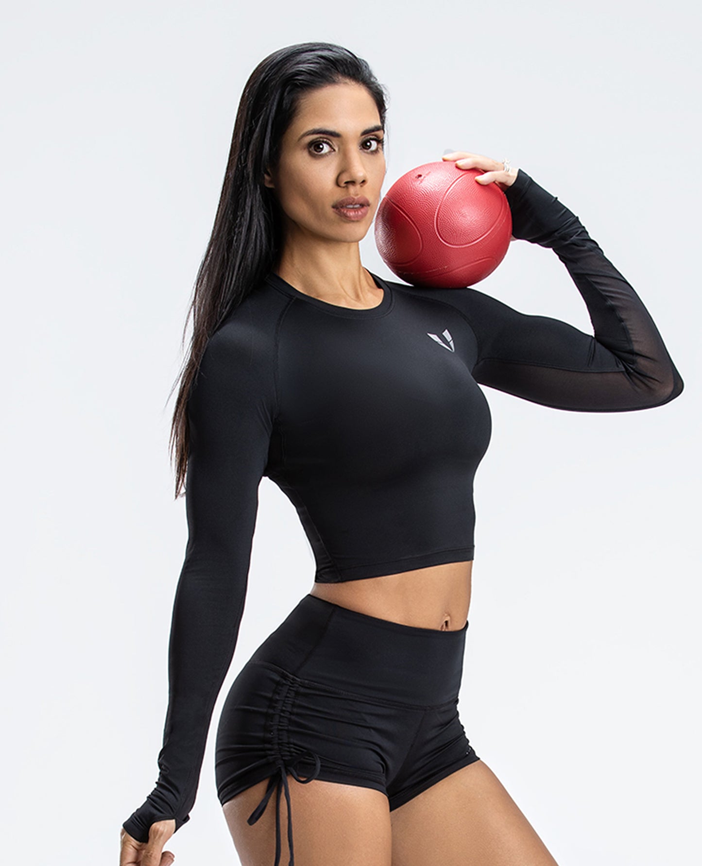 Long Sleeve Workout Top - Black