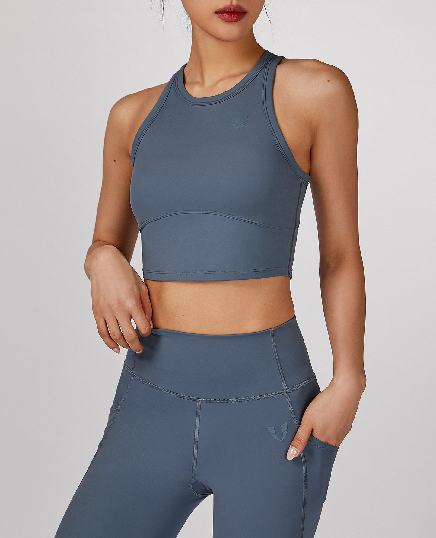 Essential Longline Sports Bra - Blue