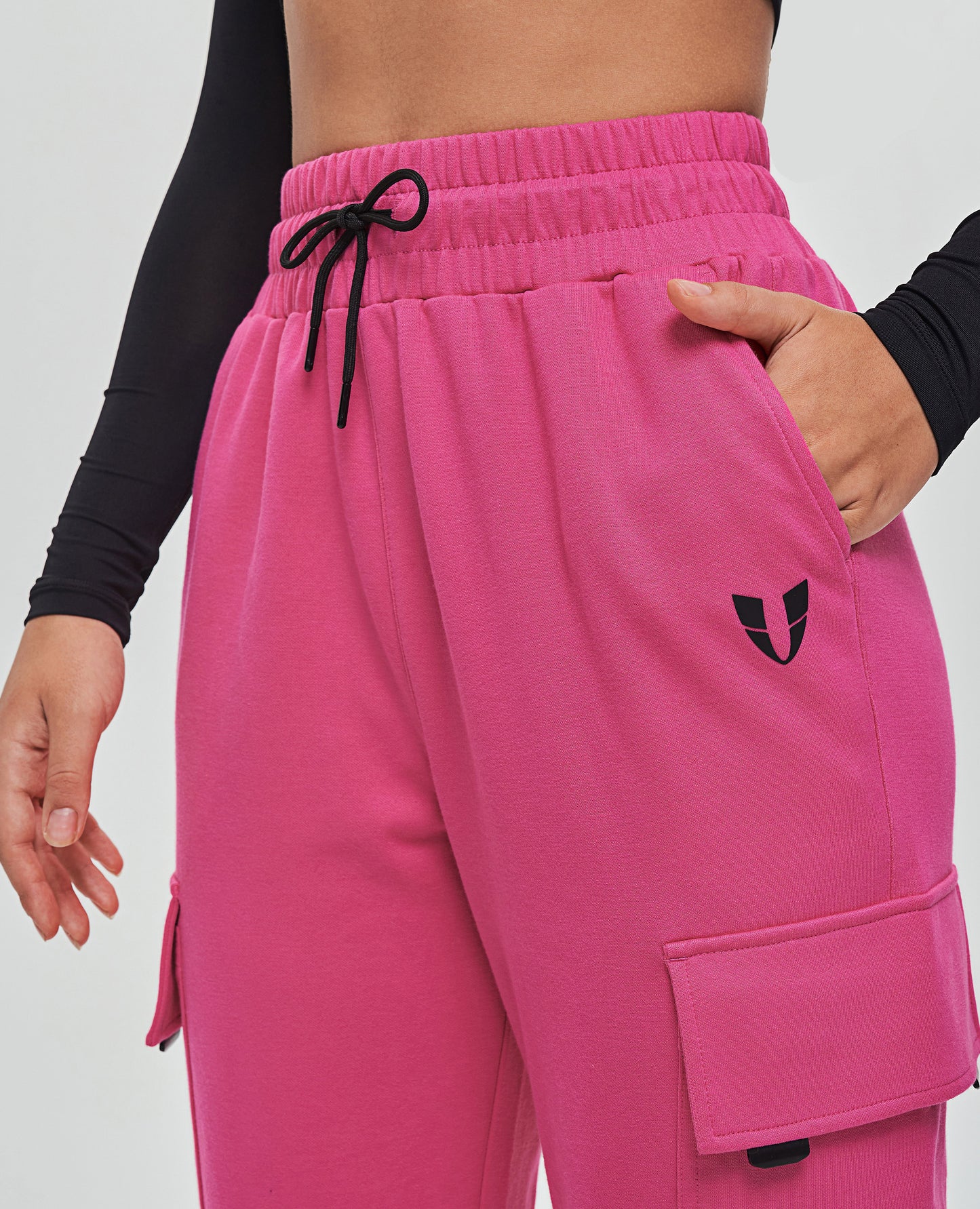 Loose Fit Cargo Joggers - Fuchsia