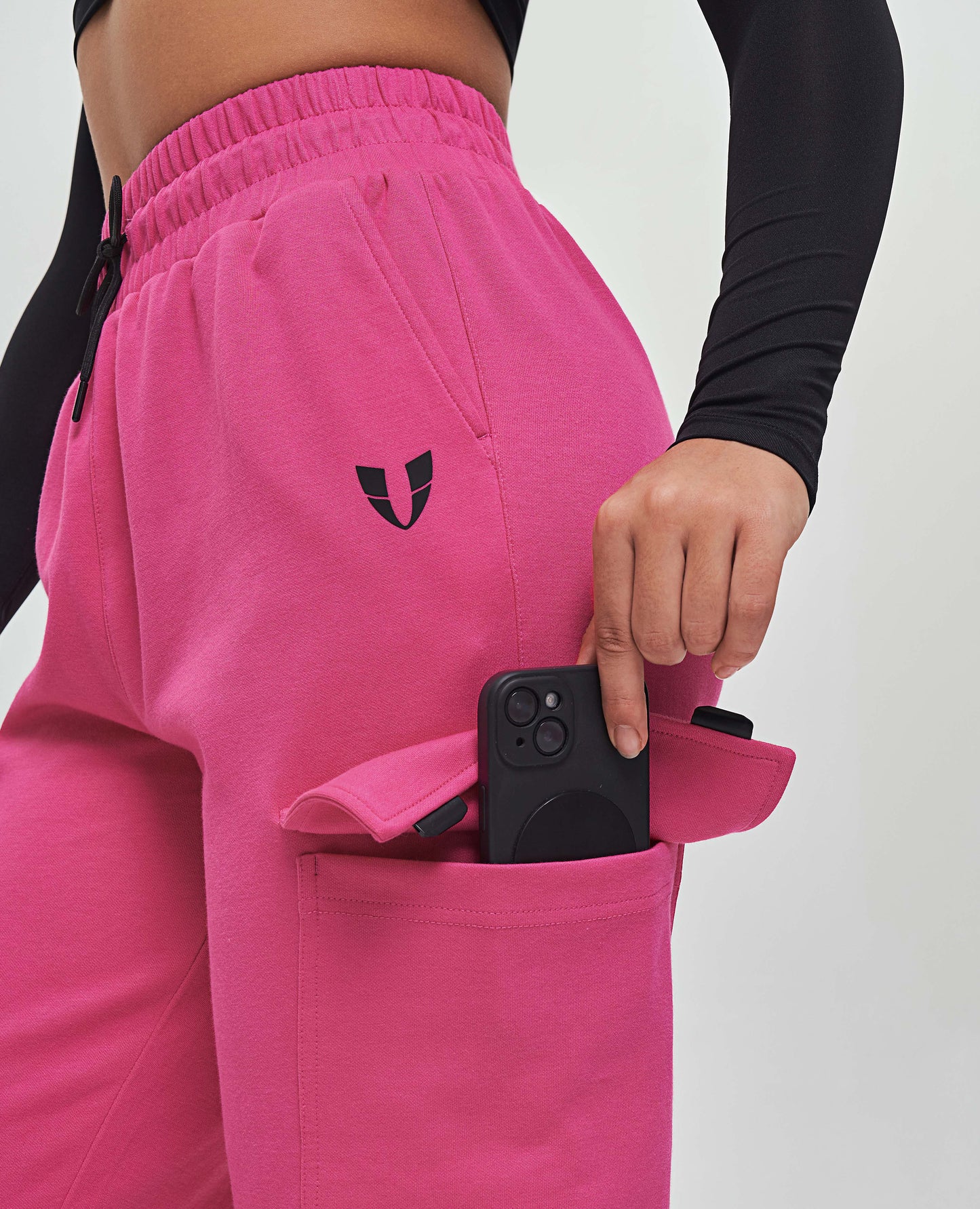 Loose Fit Cargo Joggers - Fuchsia