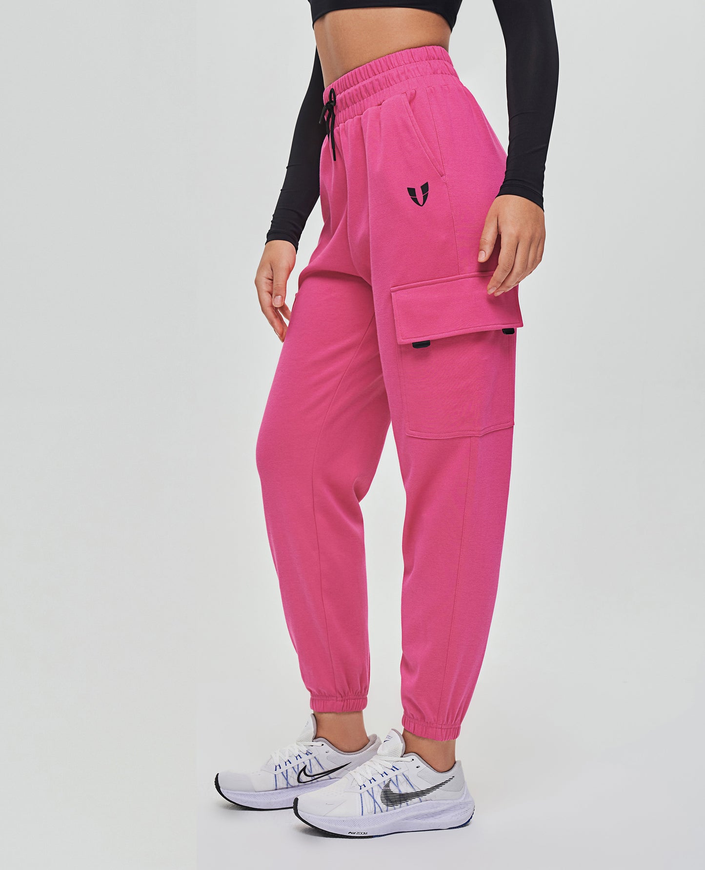 Loose Fit Cargo Joggers - Fuchsia