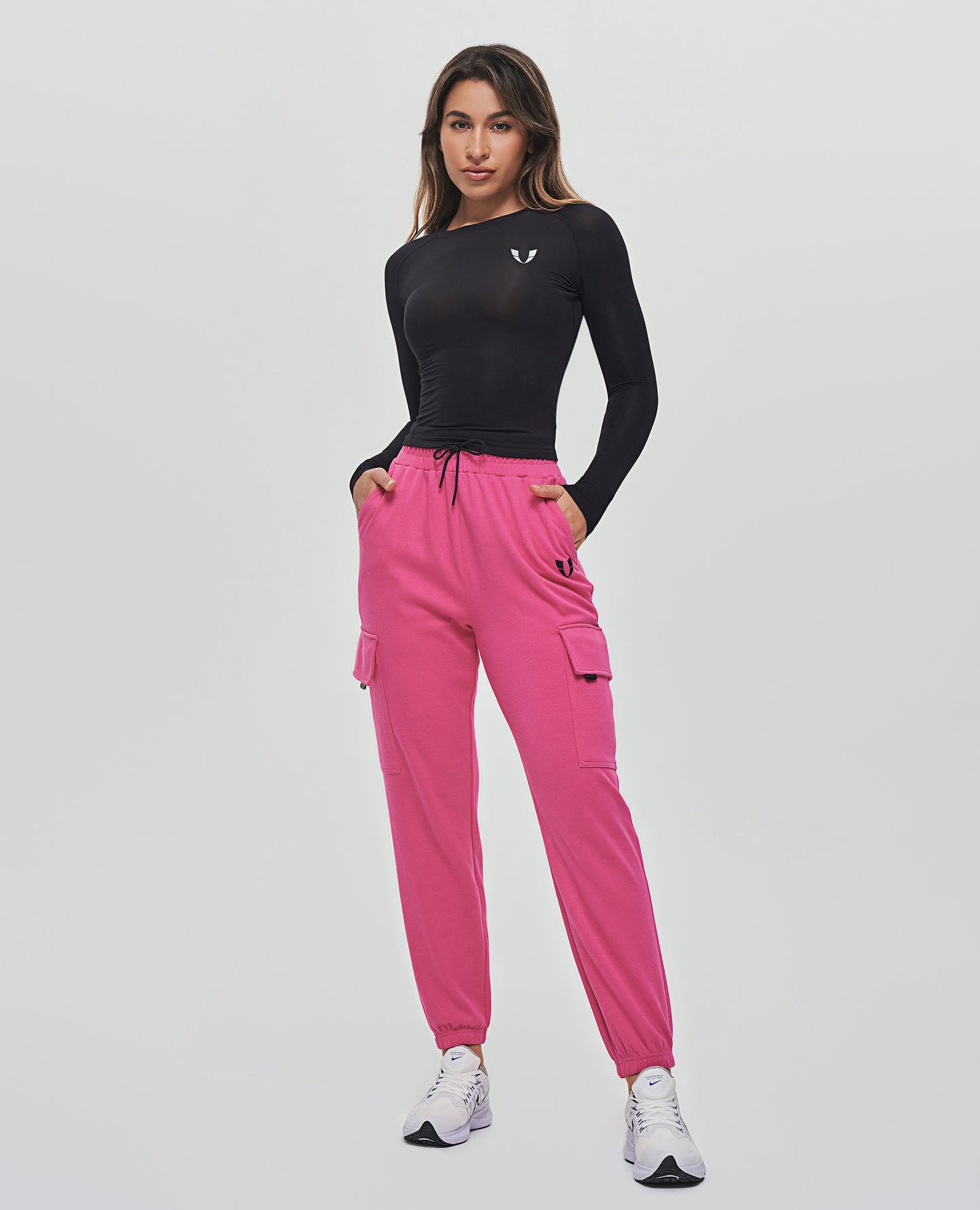 Loose Fit Cargo Joggers - Fuchsia